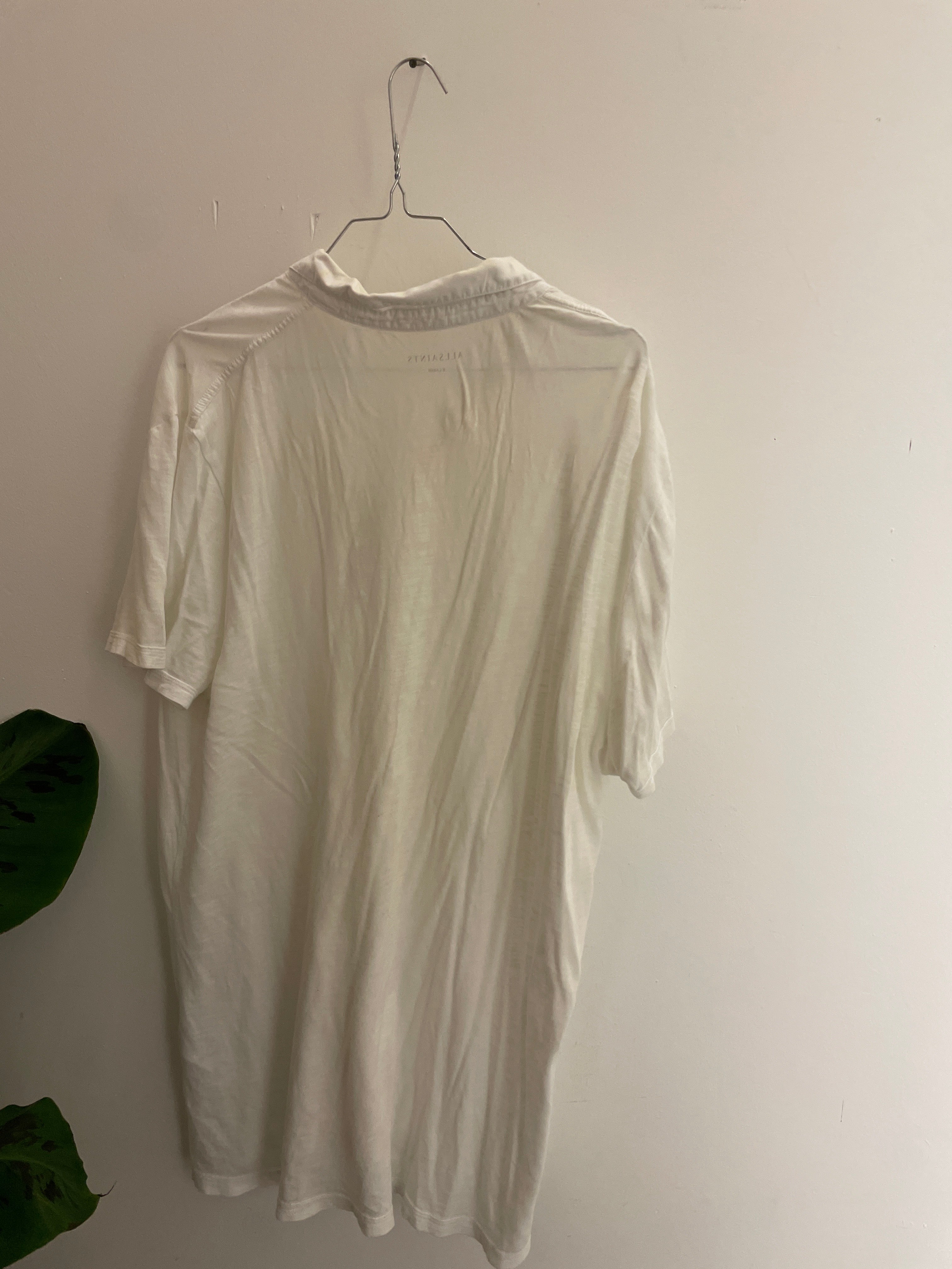 Vintage Allsaint white mens polo shirt size XL