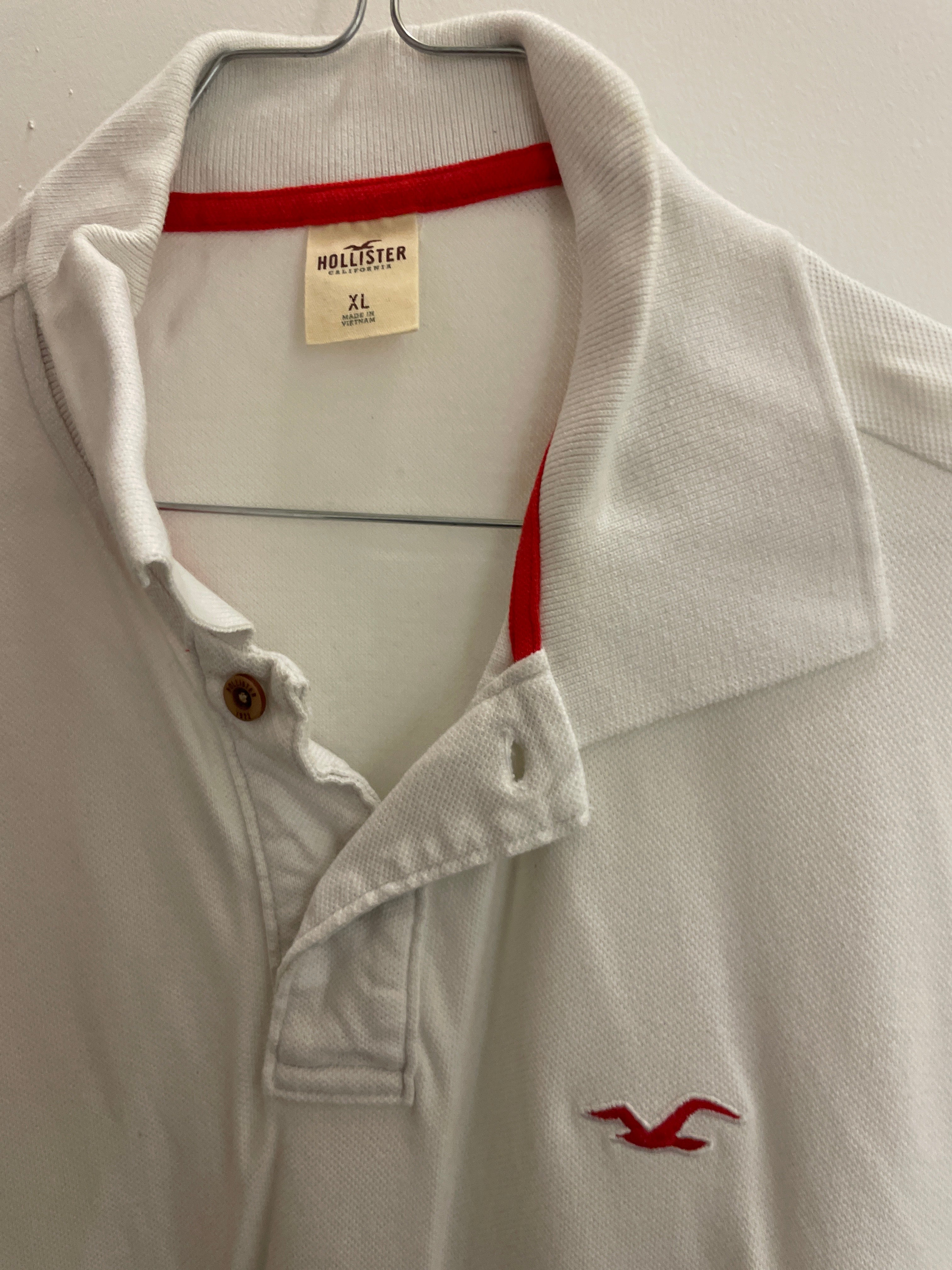 Vintage hollister white mens polo shirt size XL