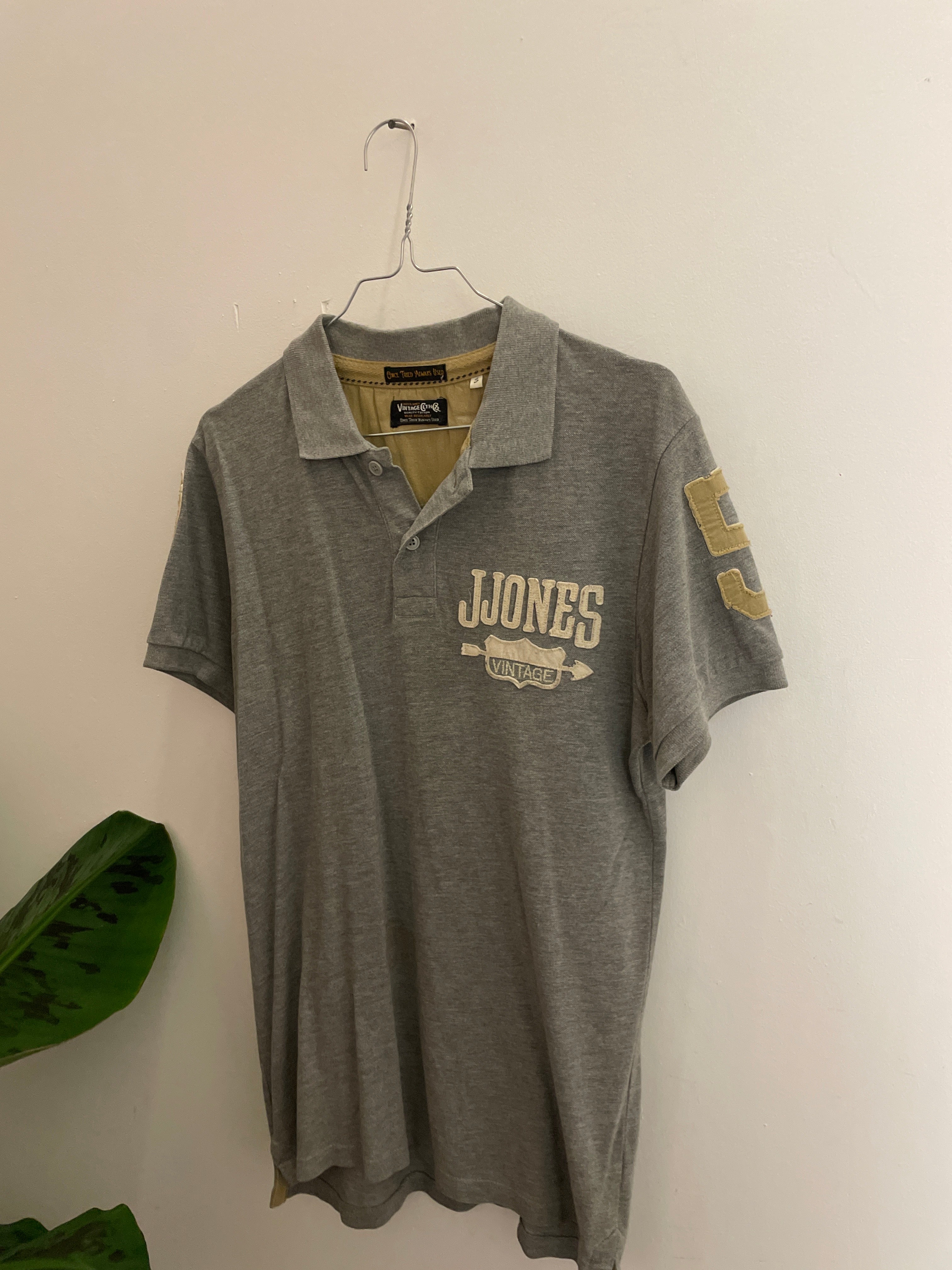 Vintage grey jack and jones small regular fit polo shirt
