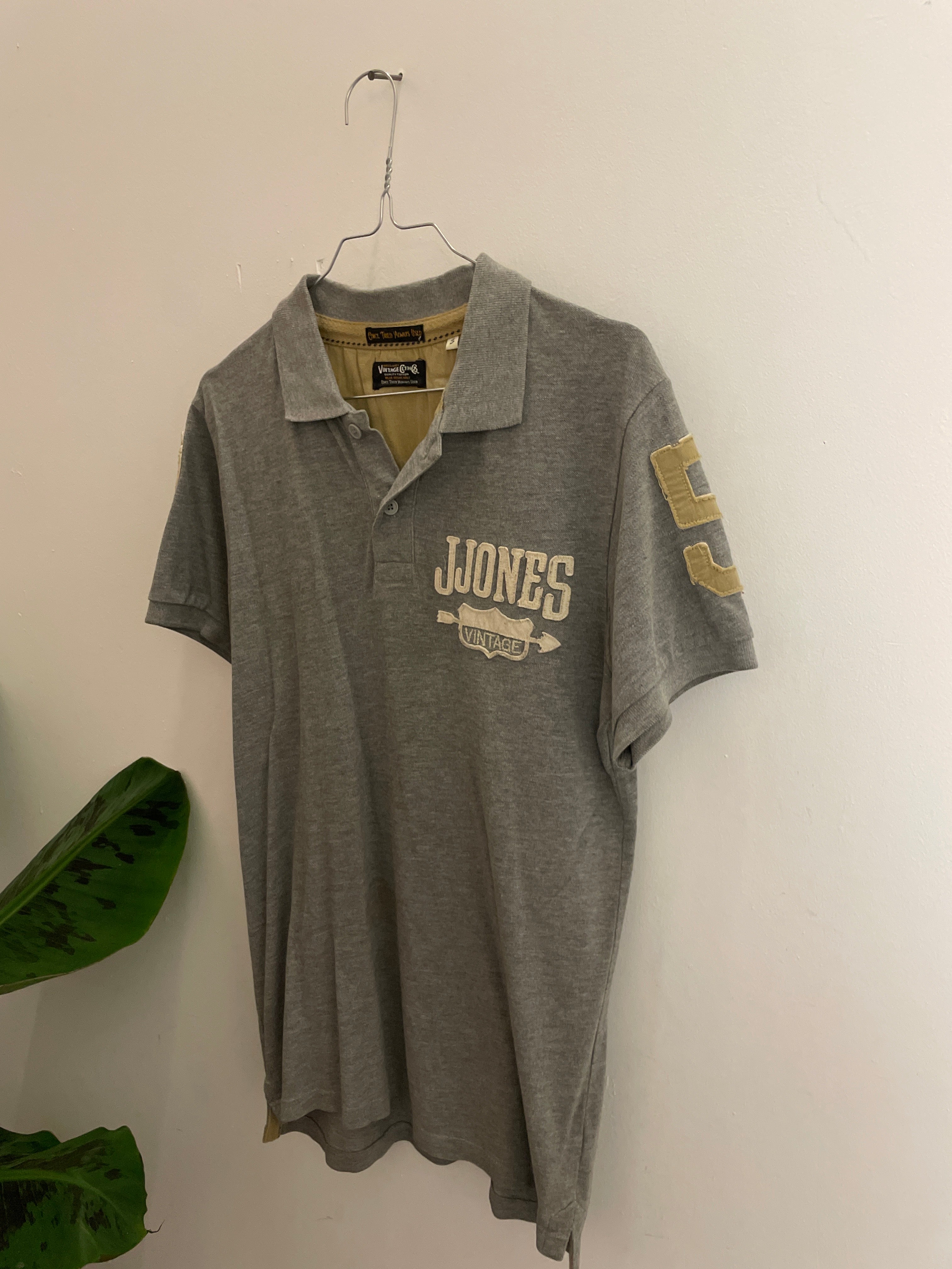 Vintage grey jack and jones small regular fit polo shirt