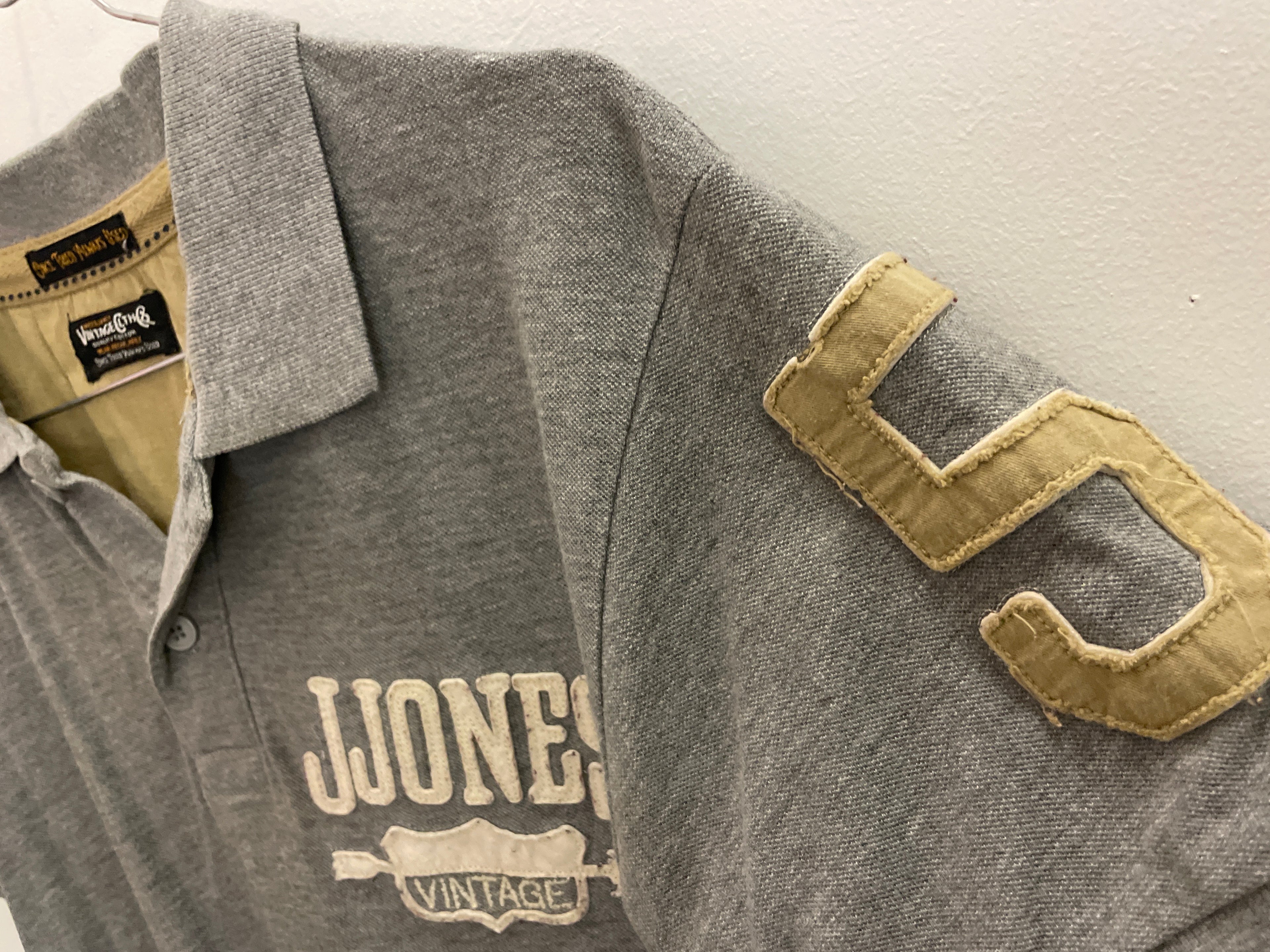 Vintage grey jack and jones small regular fit polo shirt