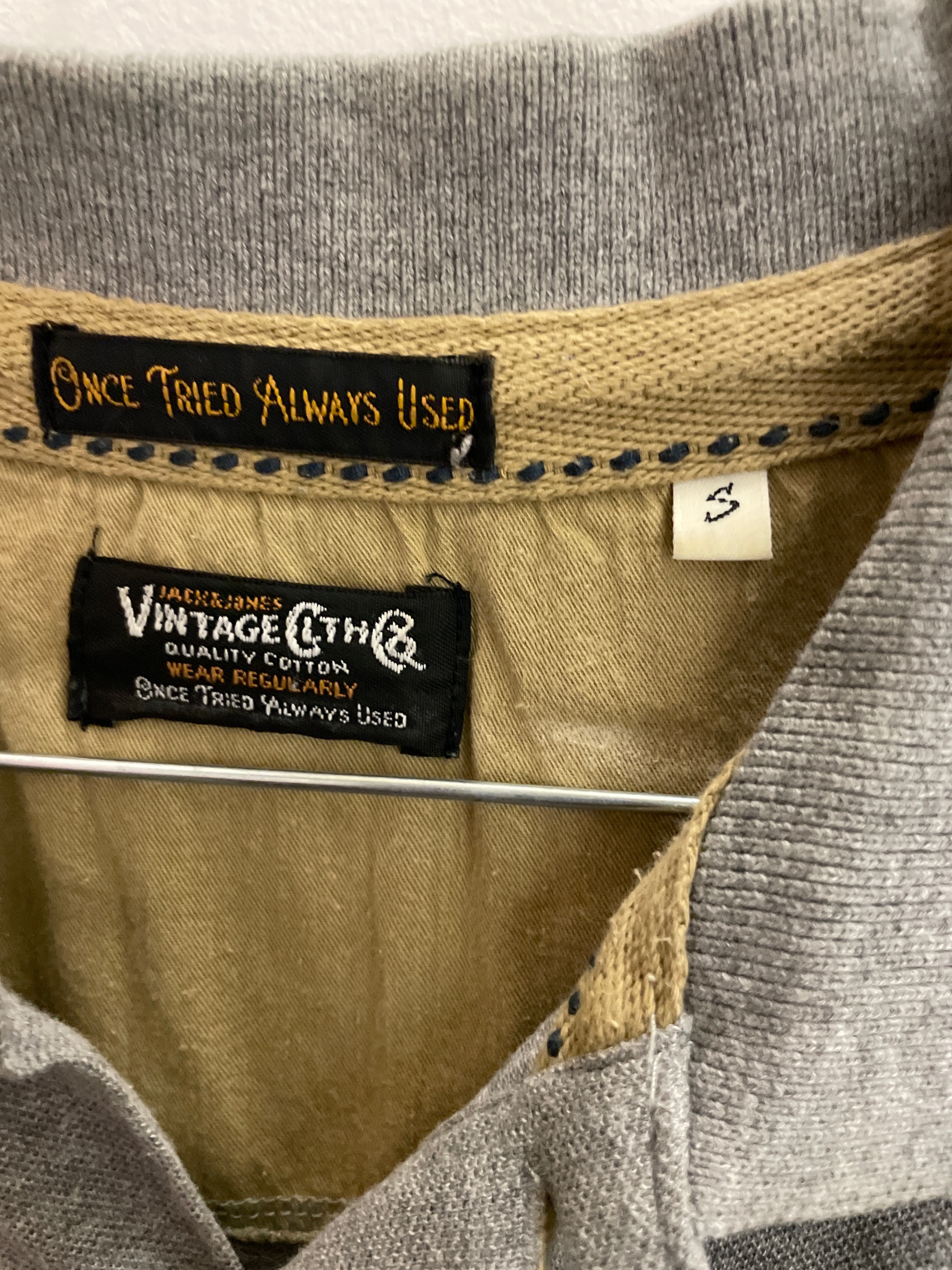 Vintage grey jack and jones small regular fit polo shirt