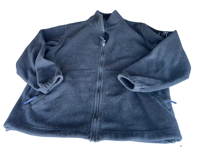 Vintage Uneek Black fleece full zip high neck jacket in L|L32 W22| SKU 4415