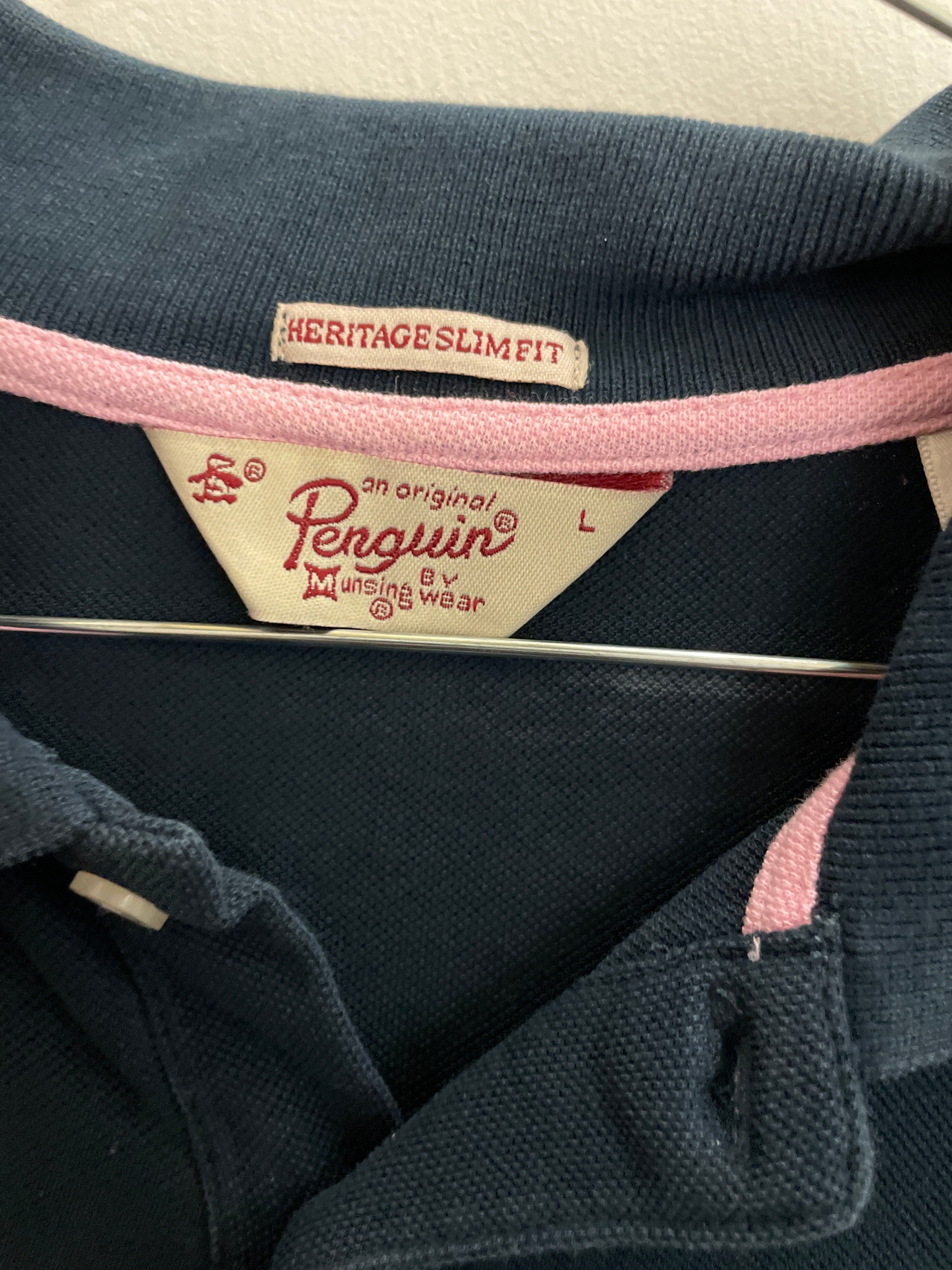 Vintage penguine original blue fit mens polo shirt size L