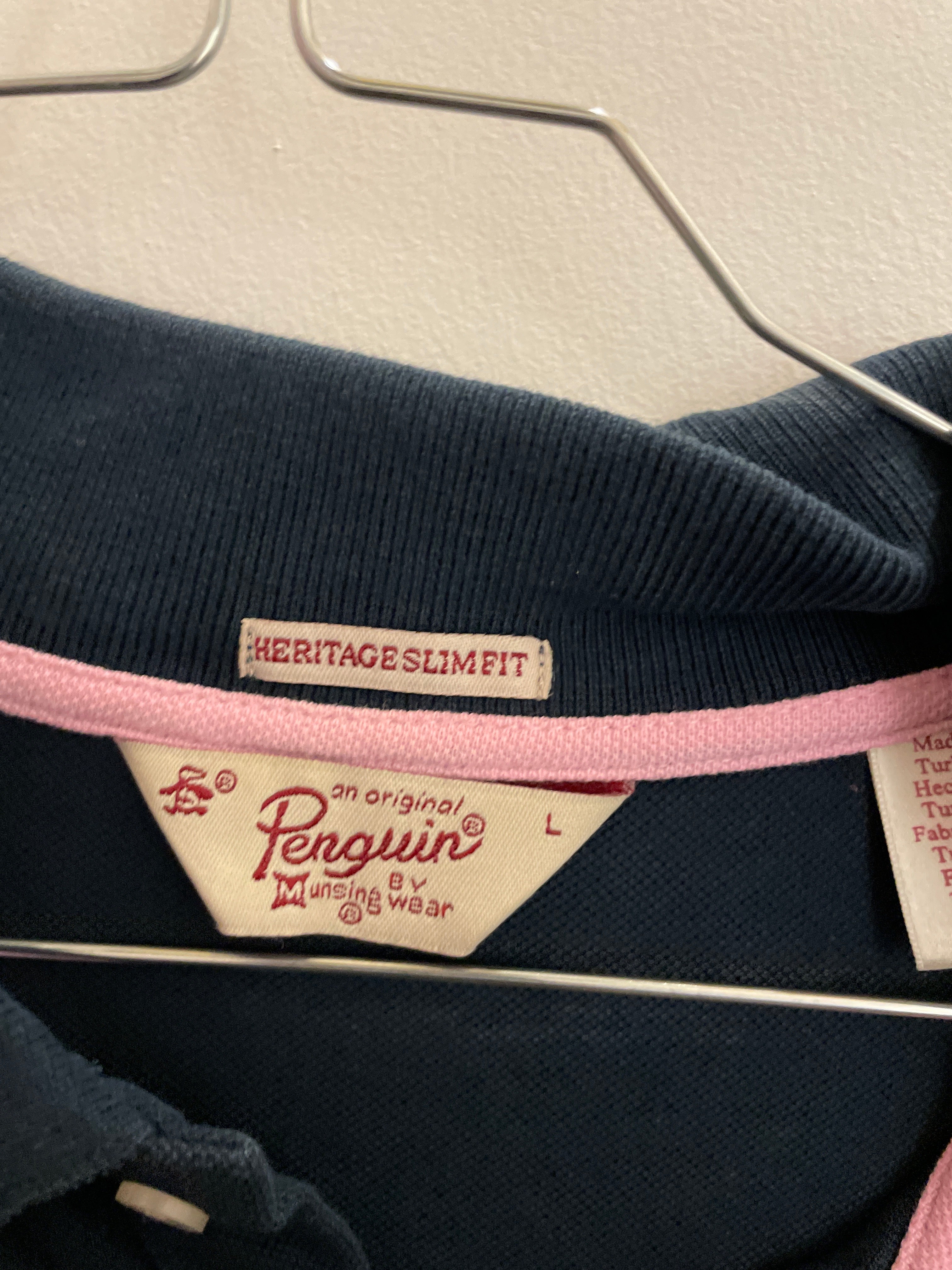 Vintage penguine original blue fit mens polo shirt size L