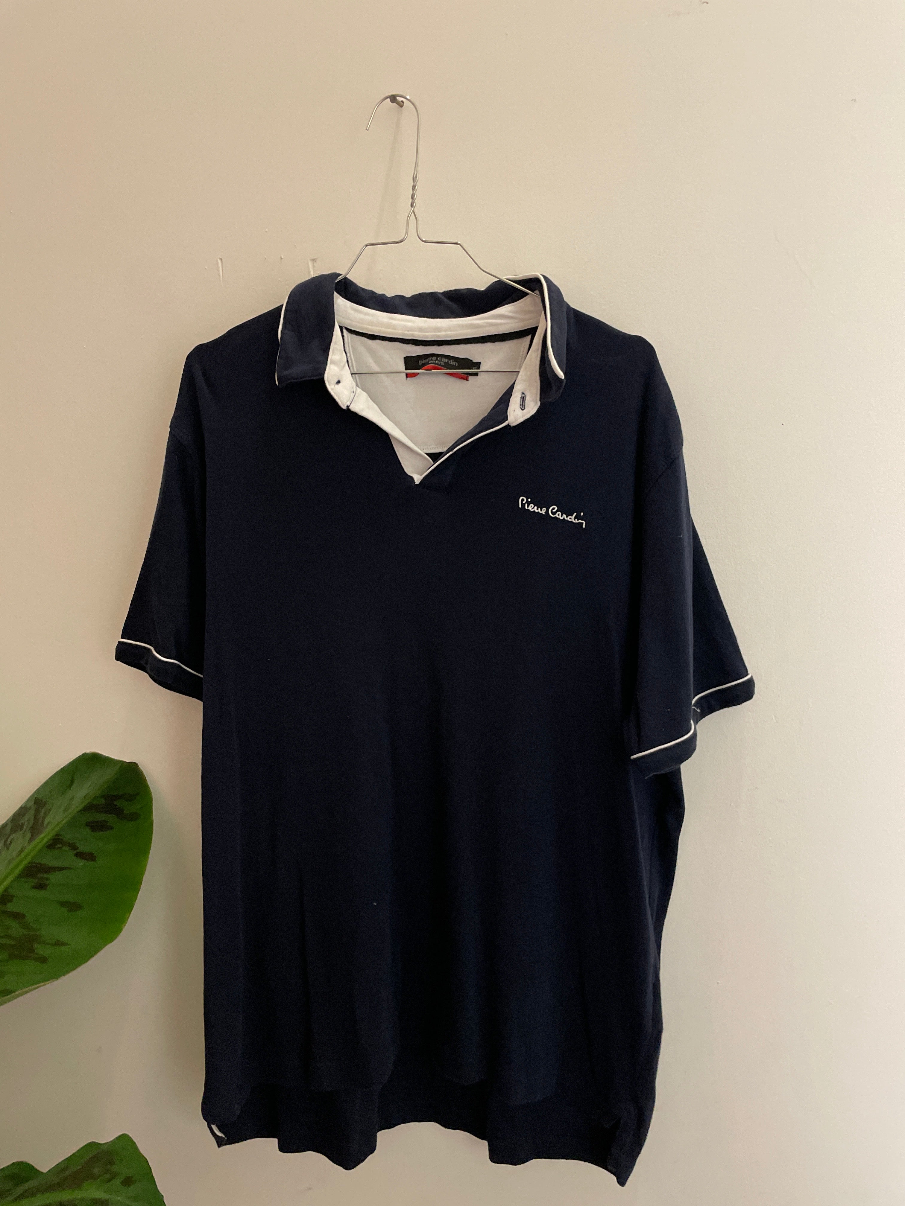 Vintage pierre cardin paris blue polo shirt size XL