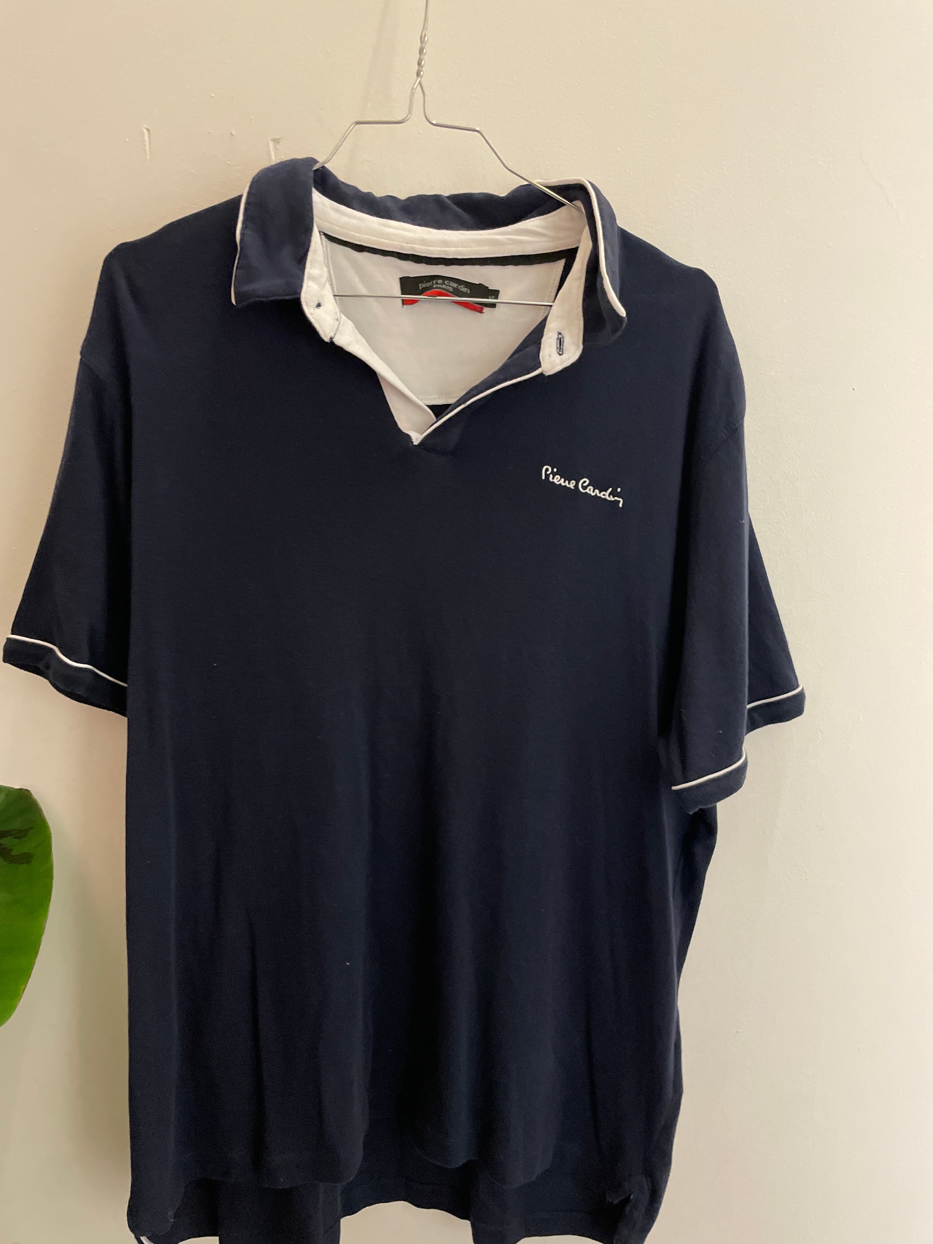 Vintage pierre cardin paris blue polo shirt size XL