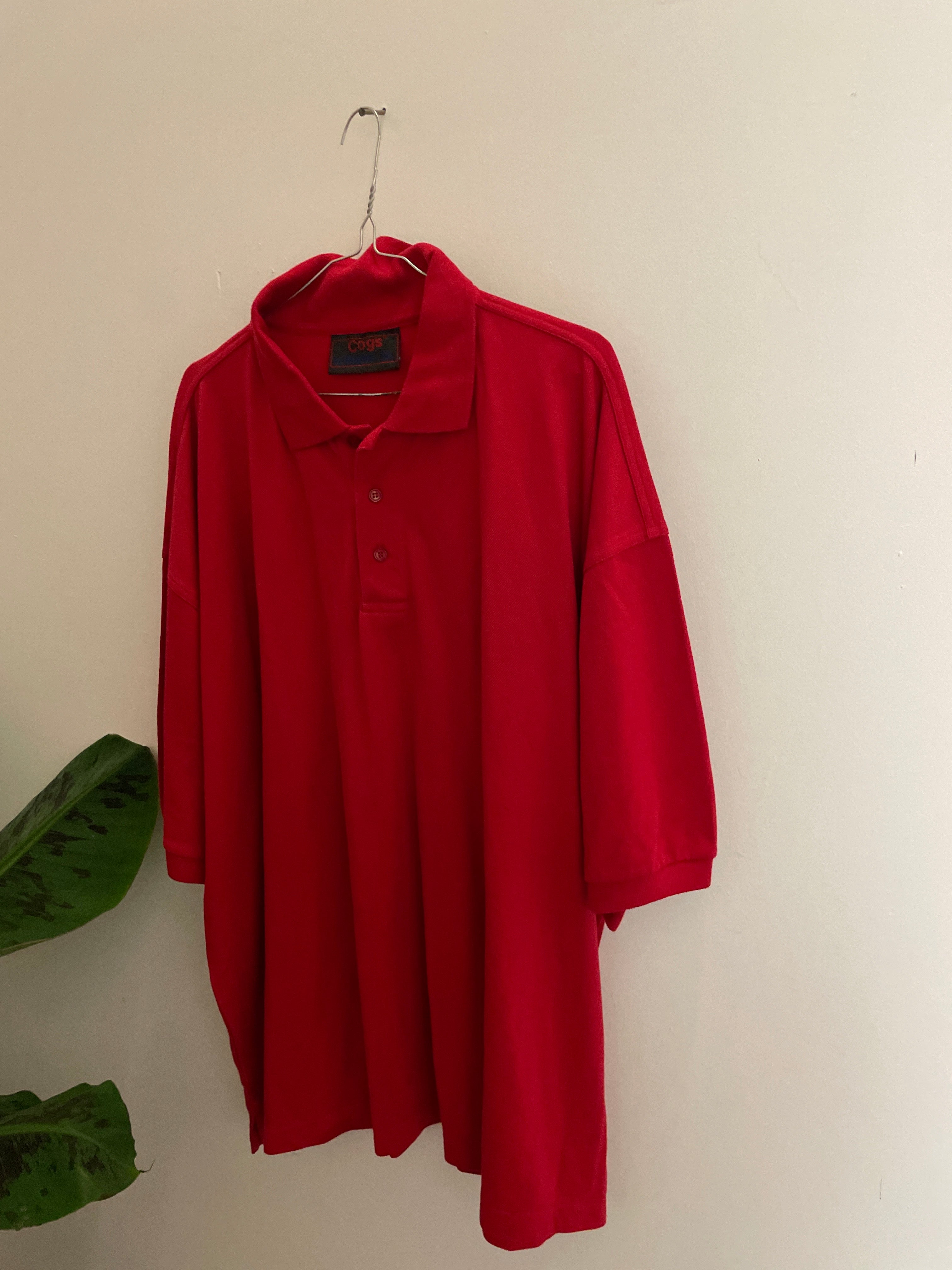 Vintage Cogs by bluemax red mens polo shirt size XXXL