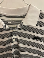 Vintage cream black stripped slazenger mens polo shirt size XL