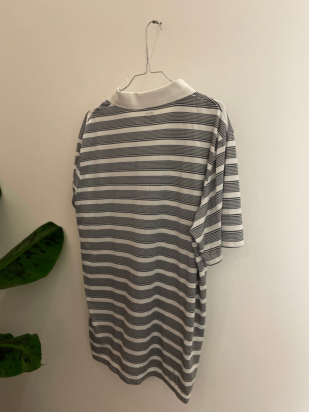 Vintage cream black stripped slazenger mens polo shirt size XL
