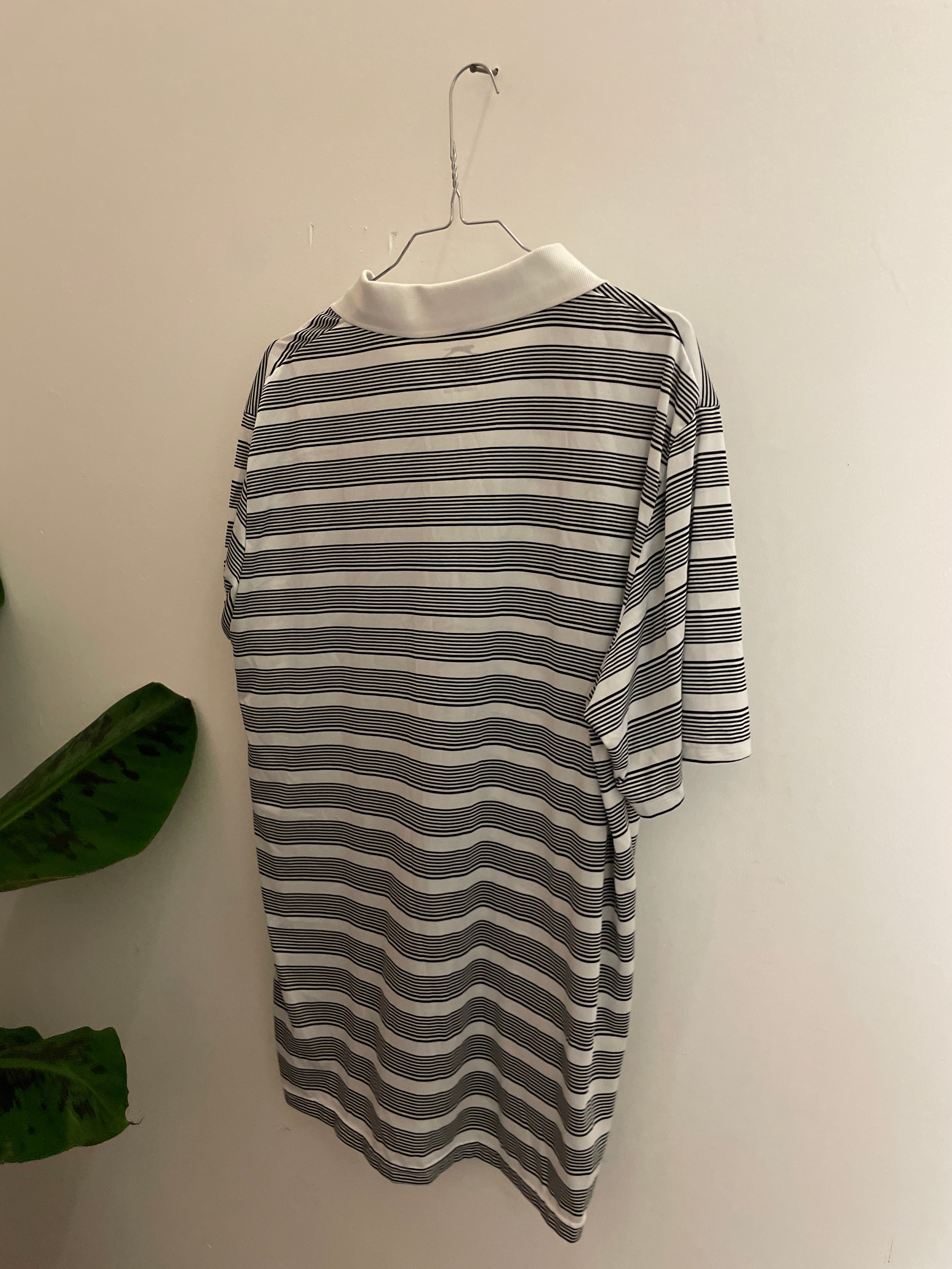 Vintage cream black stripped slazenger mens polo shirt size XL
