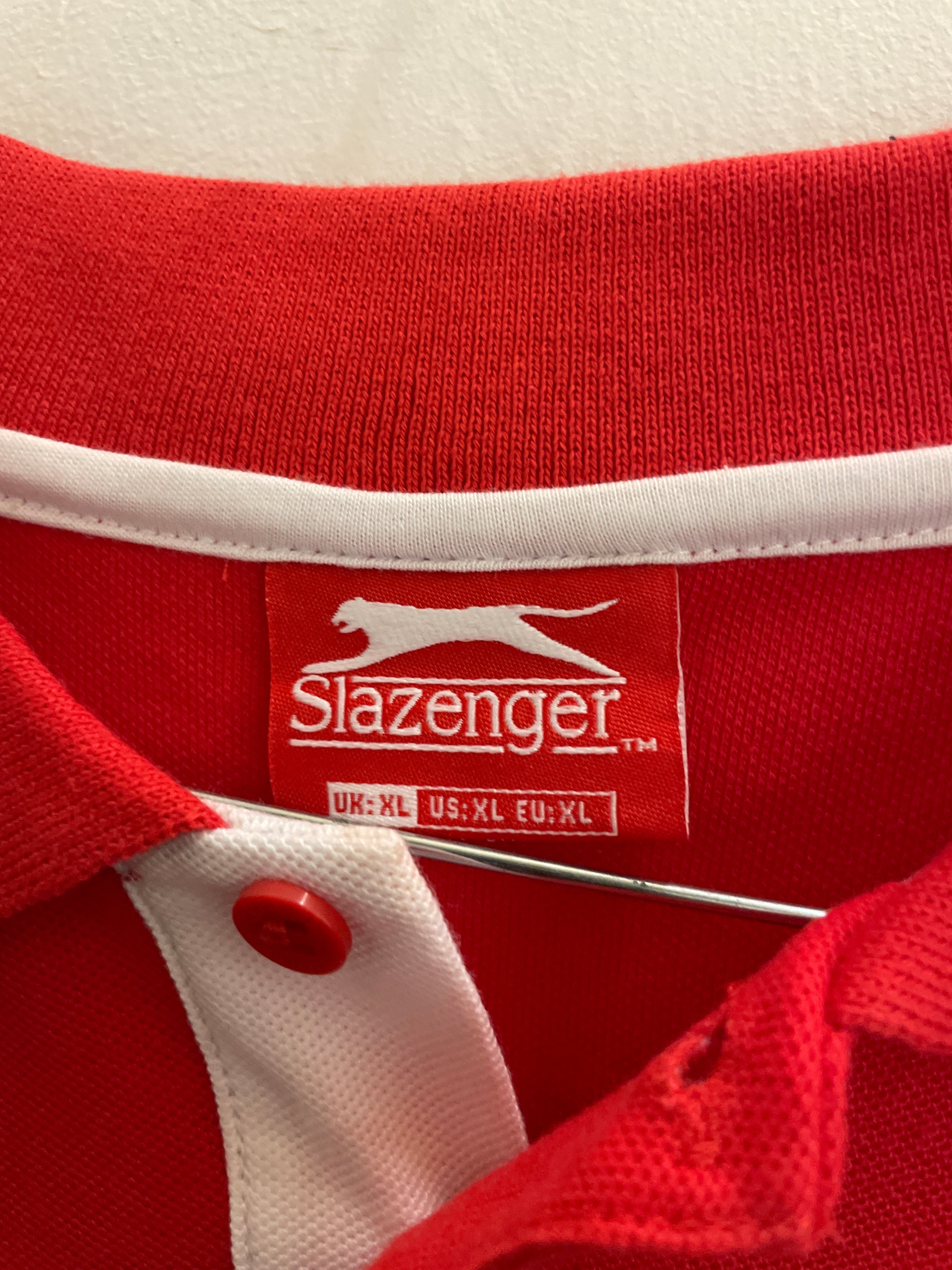 Vintage red slazenger mens polo shirt size XL