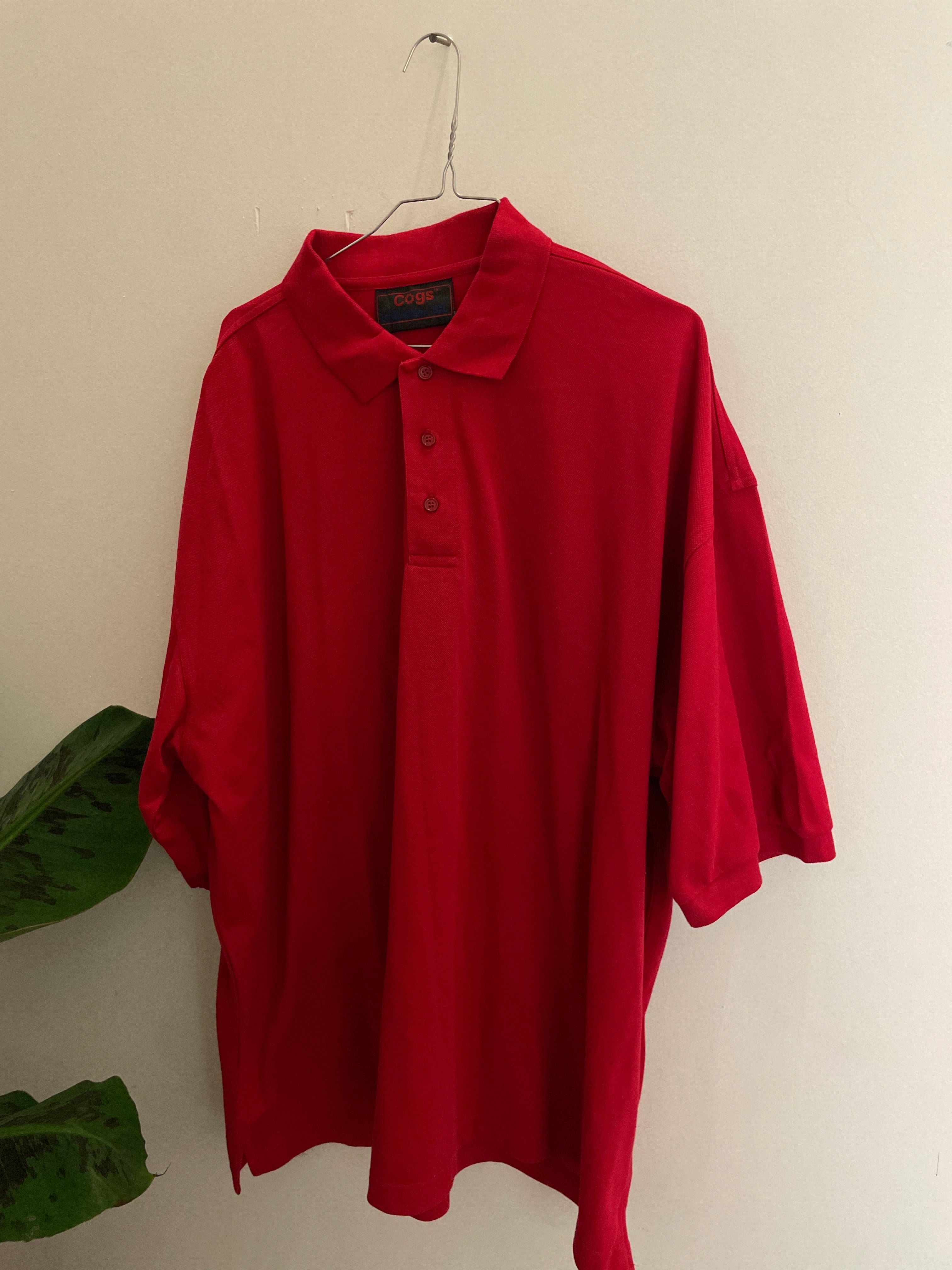 Vintage Cogs by bluemax red mens polo shirt size XXXL