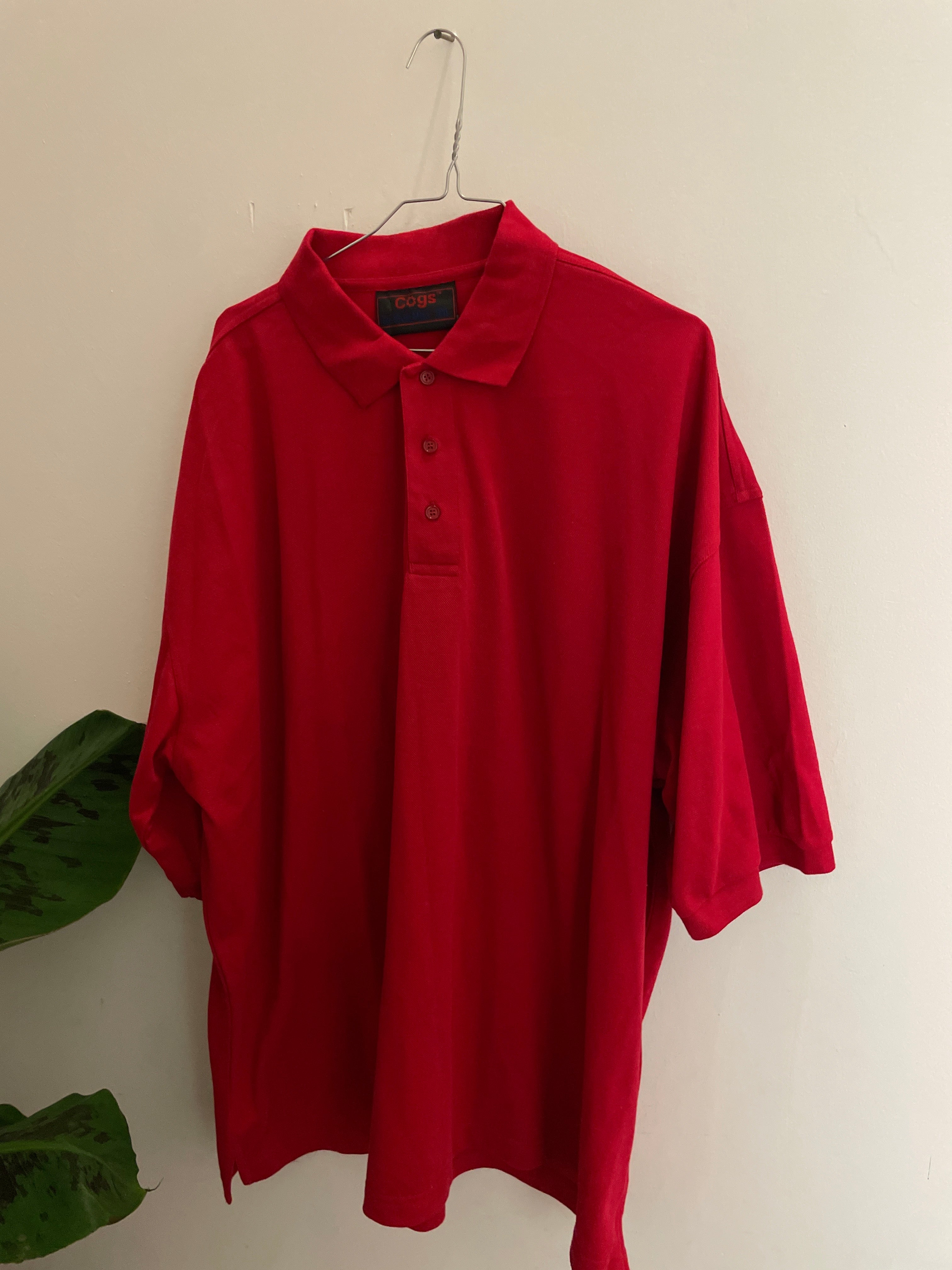 Vintage Cogs by bluemax red mens polo shirt size XXXL