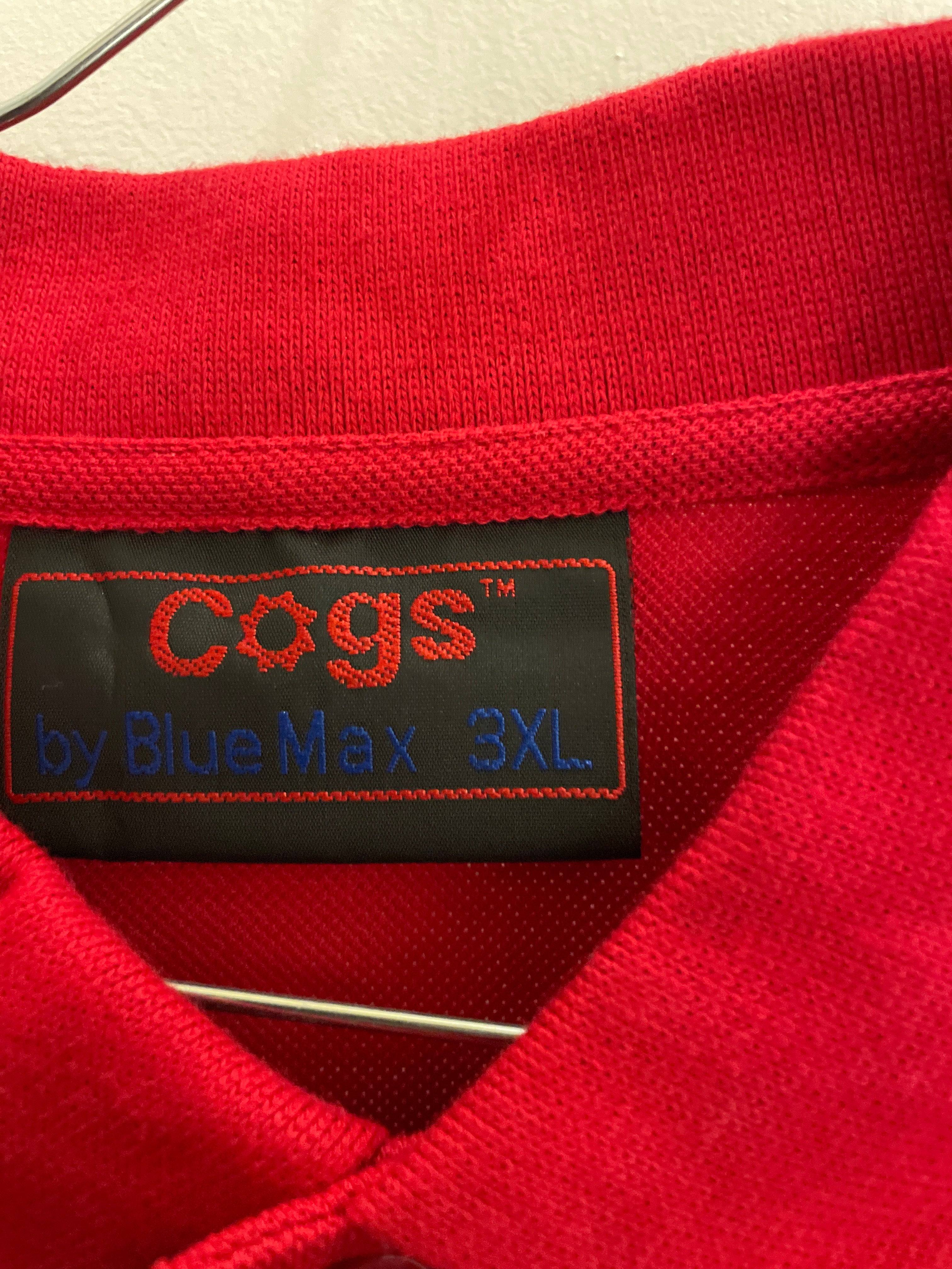 Vintage Cogs by bluemax red mens polo shirt size XXXL