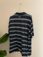 Vintage rival golf apparel blue stripped mens polo shirt size XXl