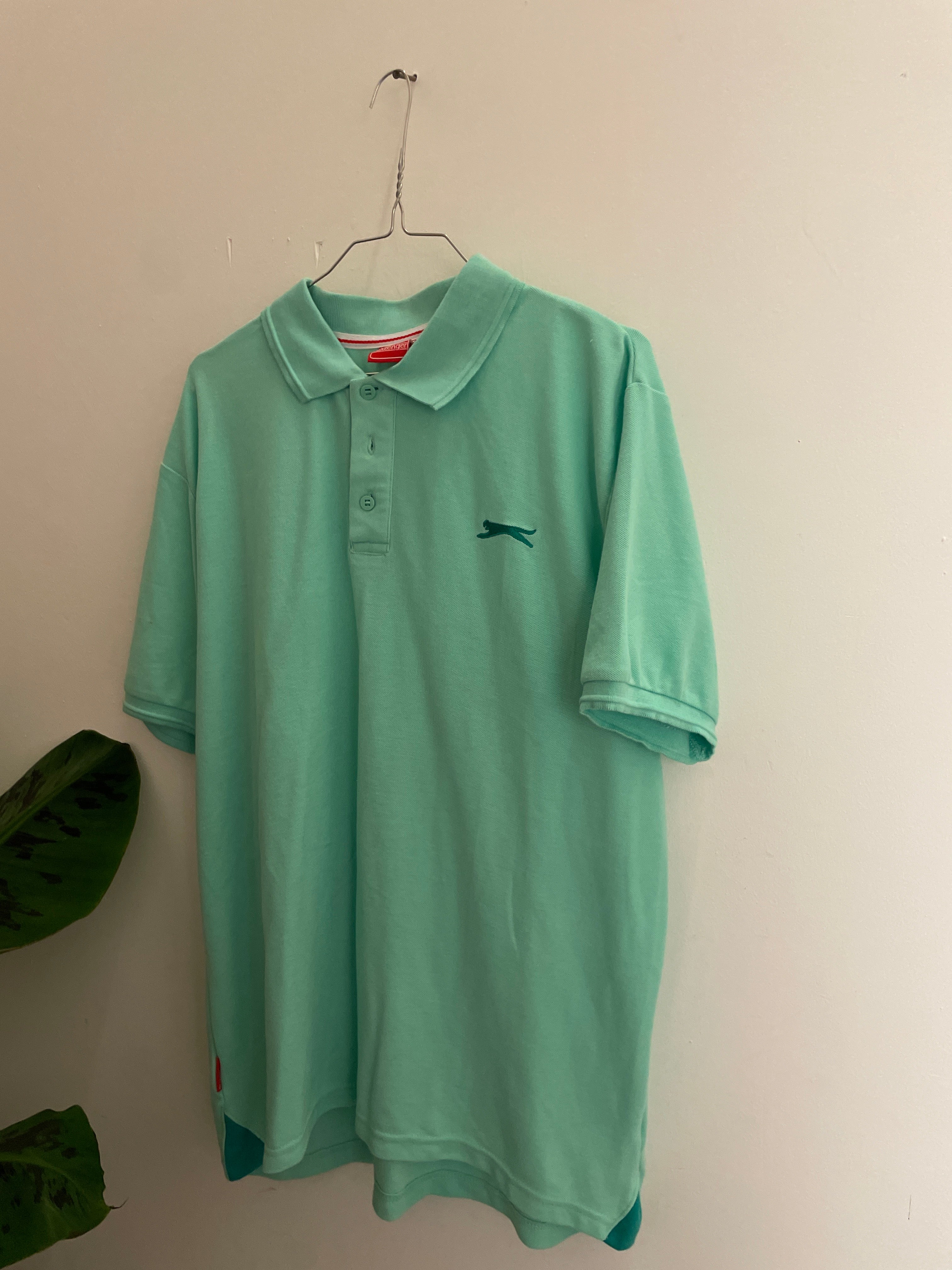 Vintage blue slazenger mens polo shirt size L