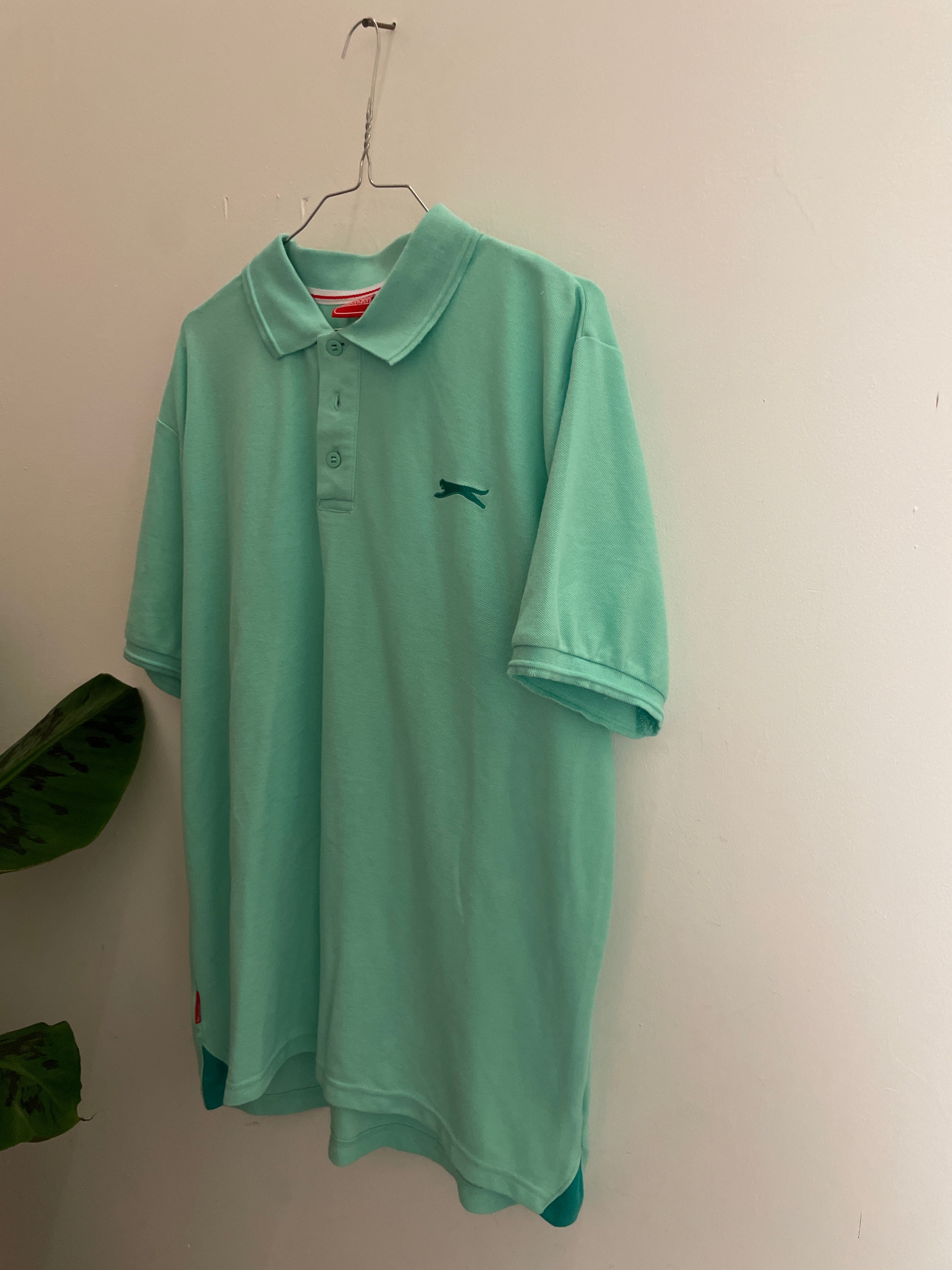 Vintage blue slazenger mens polo shirt size L