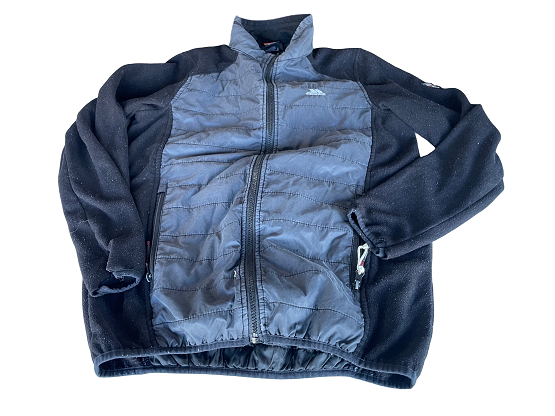 Vintage Grey Trespass full zip high neck colorblock fleece jacket in S|L29 W19|SKU 4423