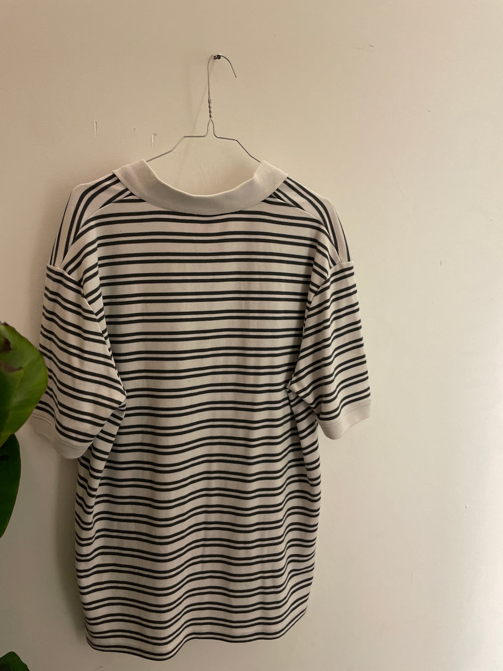 Vintage cream black stripped slazenger mens polo shirt size L