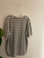 Vintage cream black stripped slazenger mens polo shirt size L