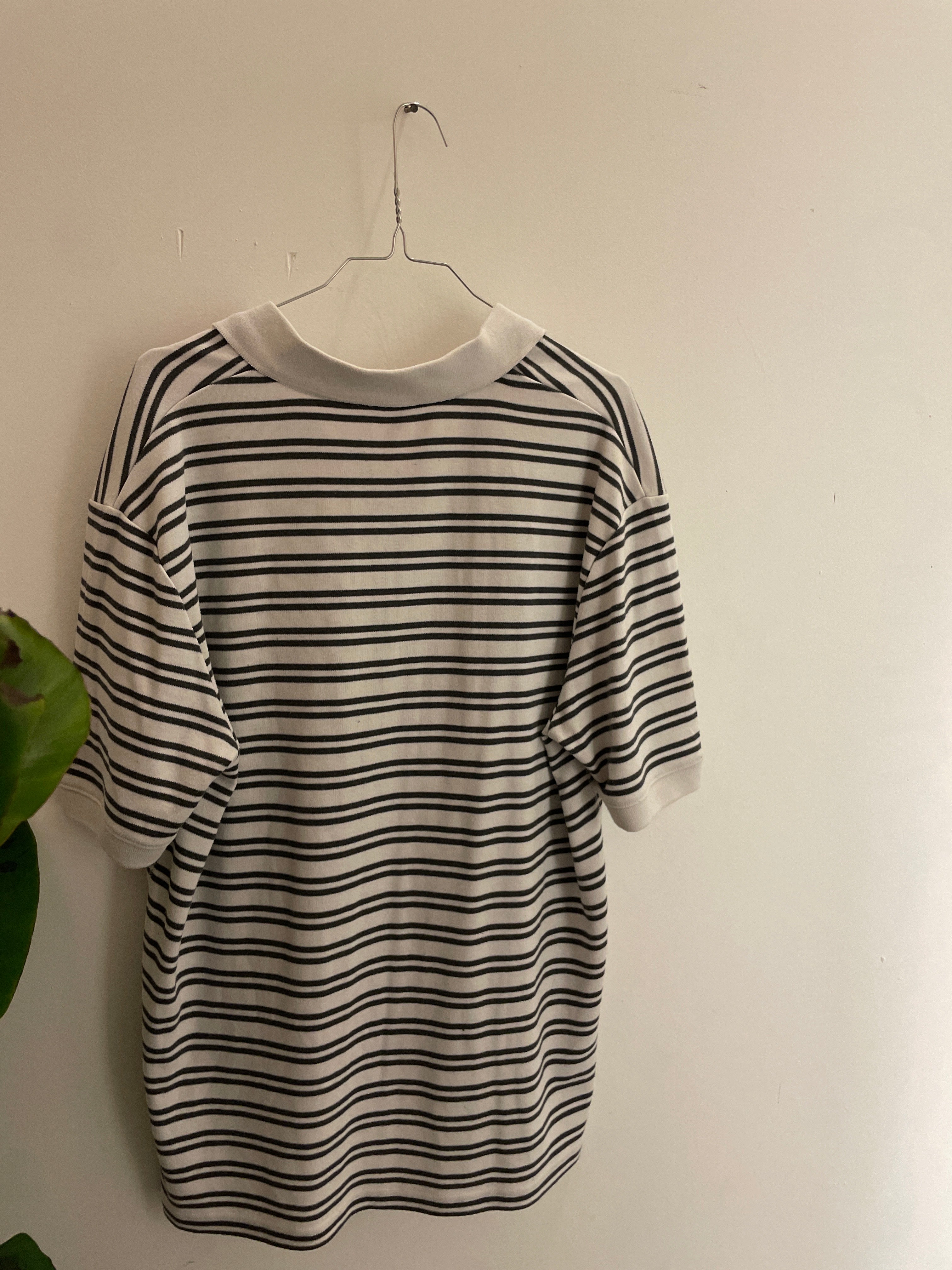 Vintage cream black stripped slazenger mens polo shirt size L