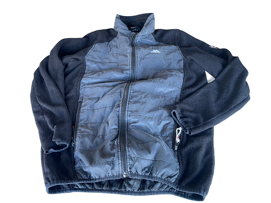 Vintage Grey Trespass full zip high neck colorblock fleece jacket in S|L29 W19|SKU 4423