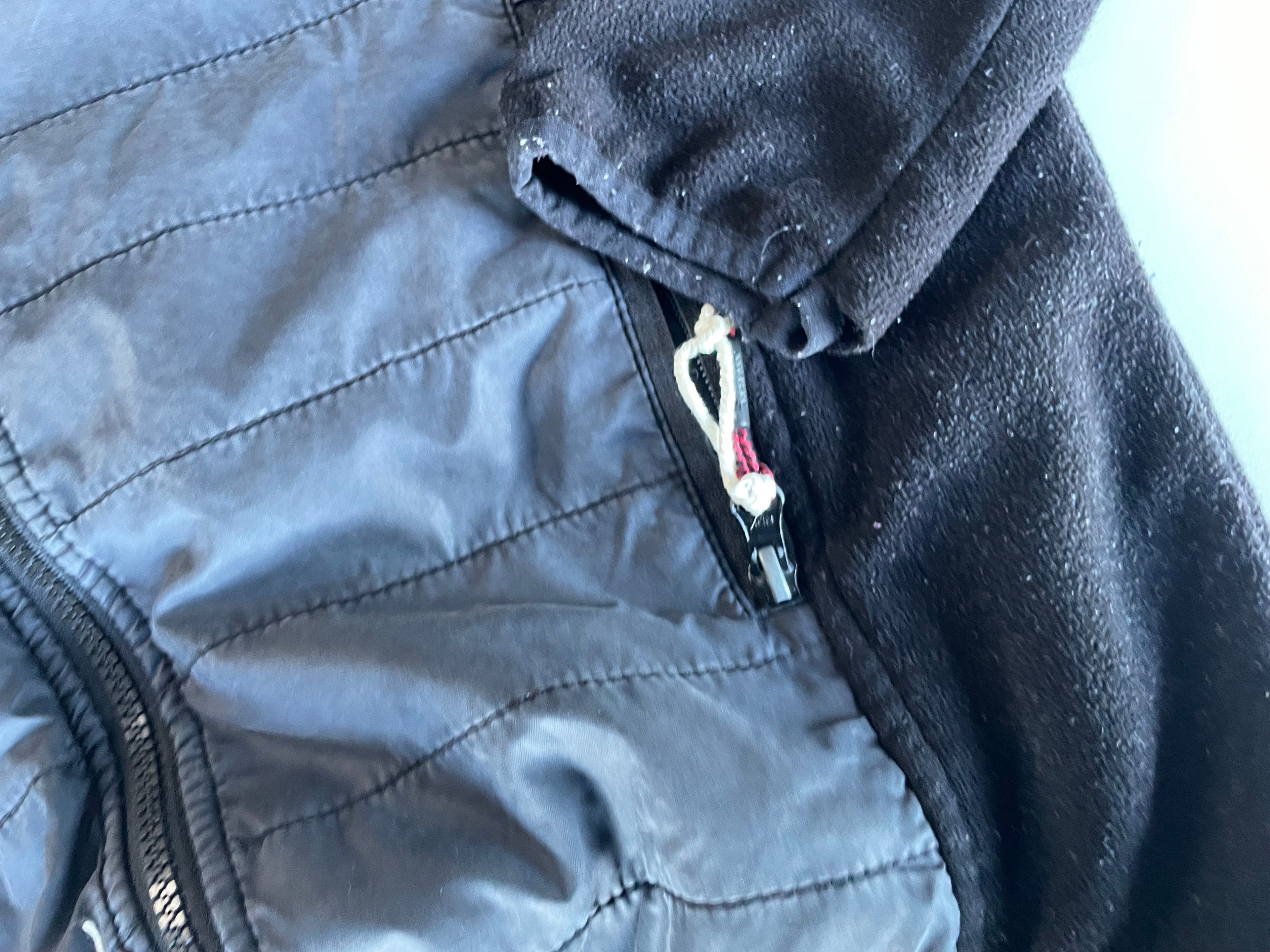 Vintage Grey Trespass full zip high neck colorblock fleece jacket in S|L29 W19|SKU 4423