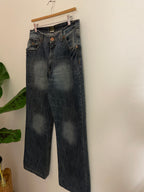 Vintage blue maverick boot fit mens jeans trousers