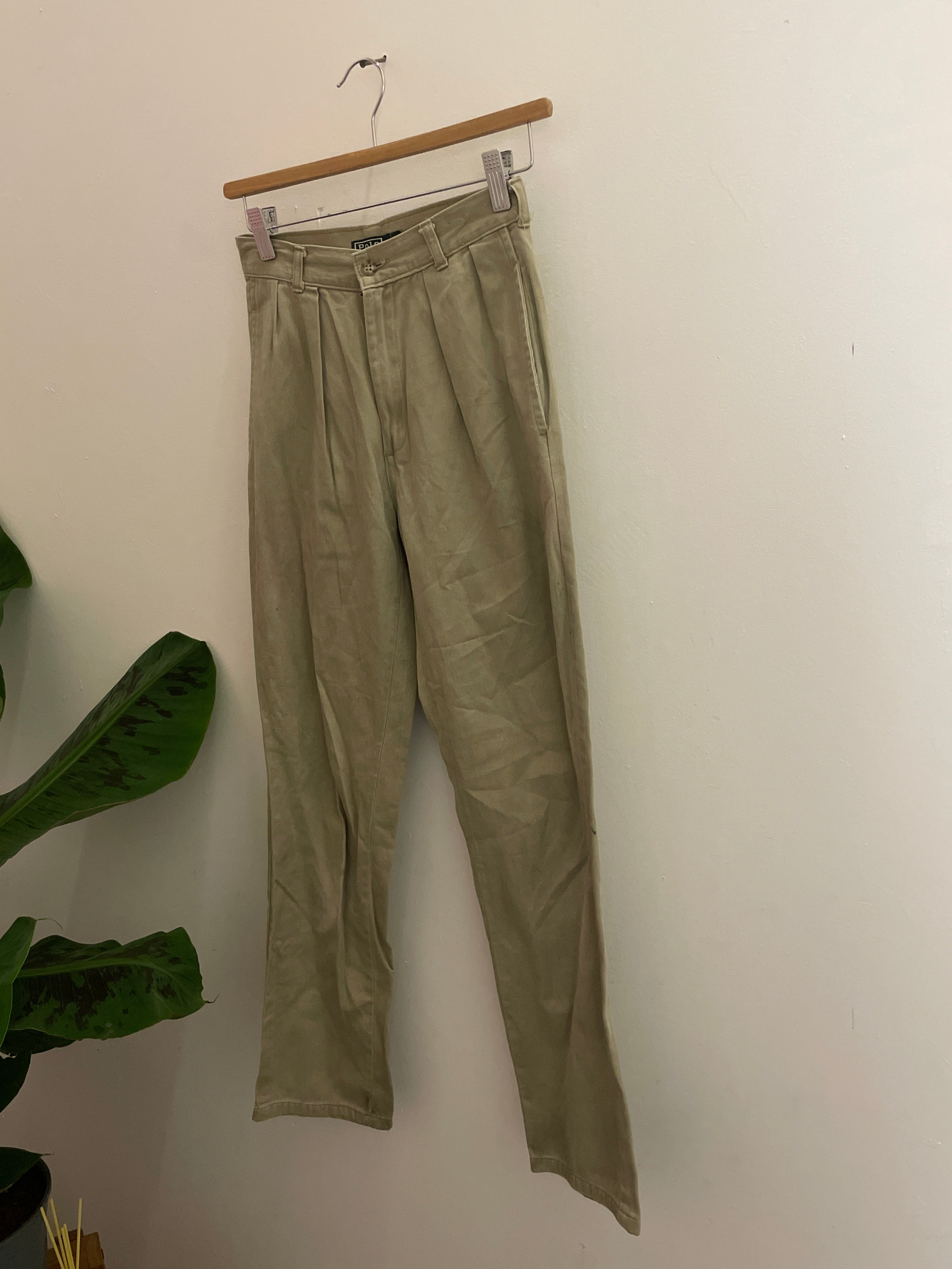 Vintage cream polo ralph lauren mens chinos trousers