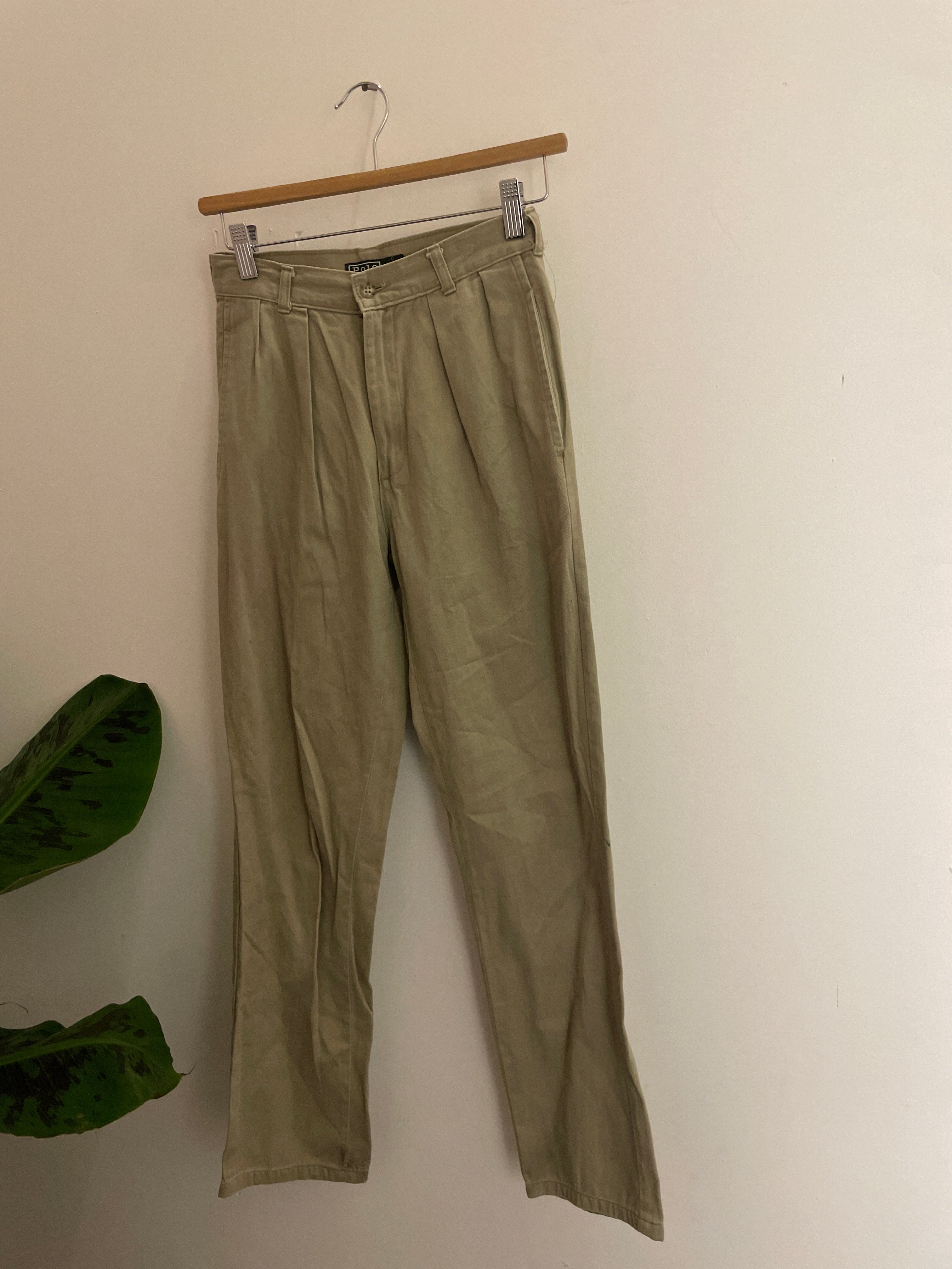 Vintage cream polo ralph lauren mens chinos trousers