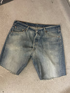 Vintage levis blue mens cut off large short