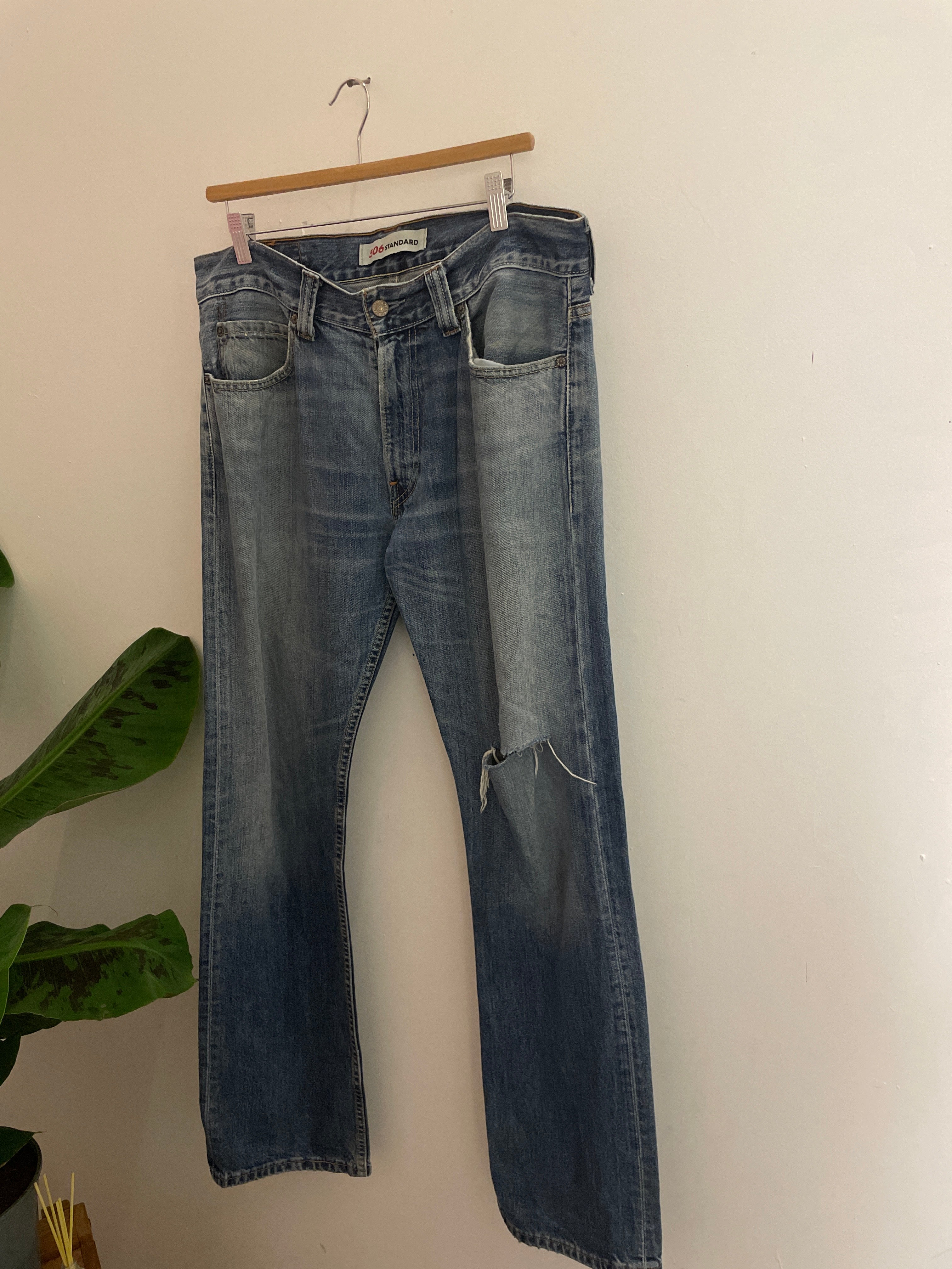Vintage levis strauss & co blue standard fit crazy jeans trousers size L