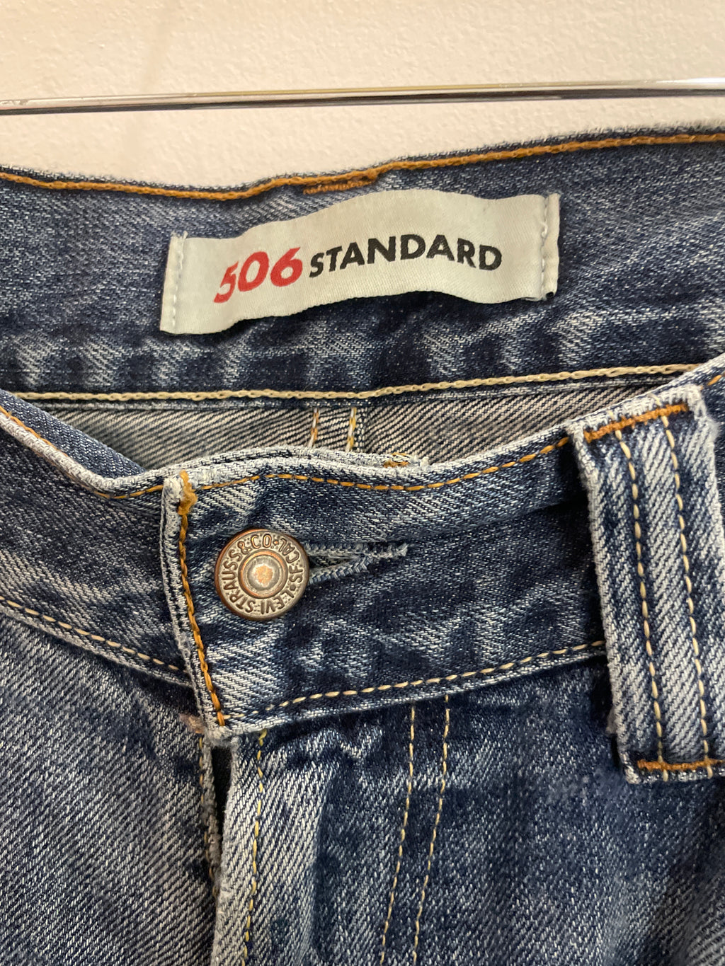 Vintage levis strauss & co blue standard fit crazy jeans trousers size L