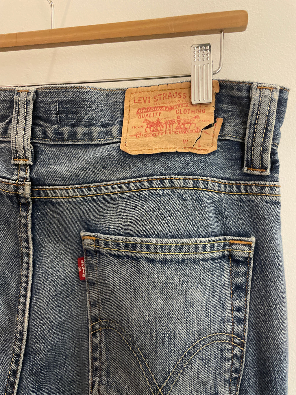 Vintage levis strauss & co blue standard fit crazy jeans trousers size L