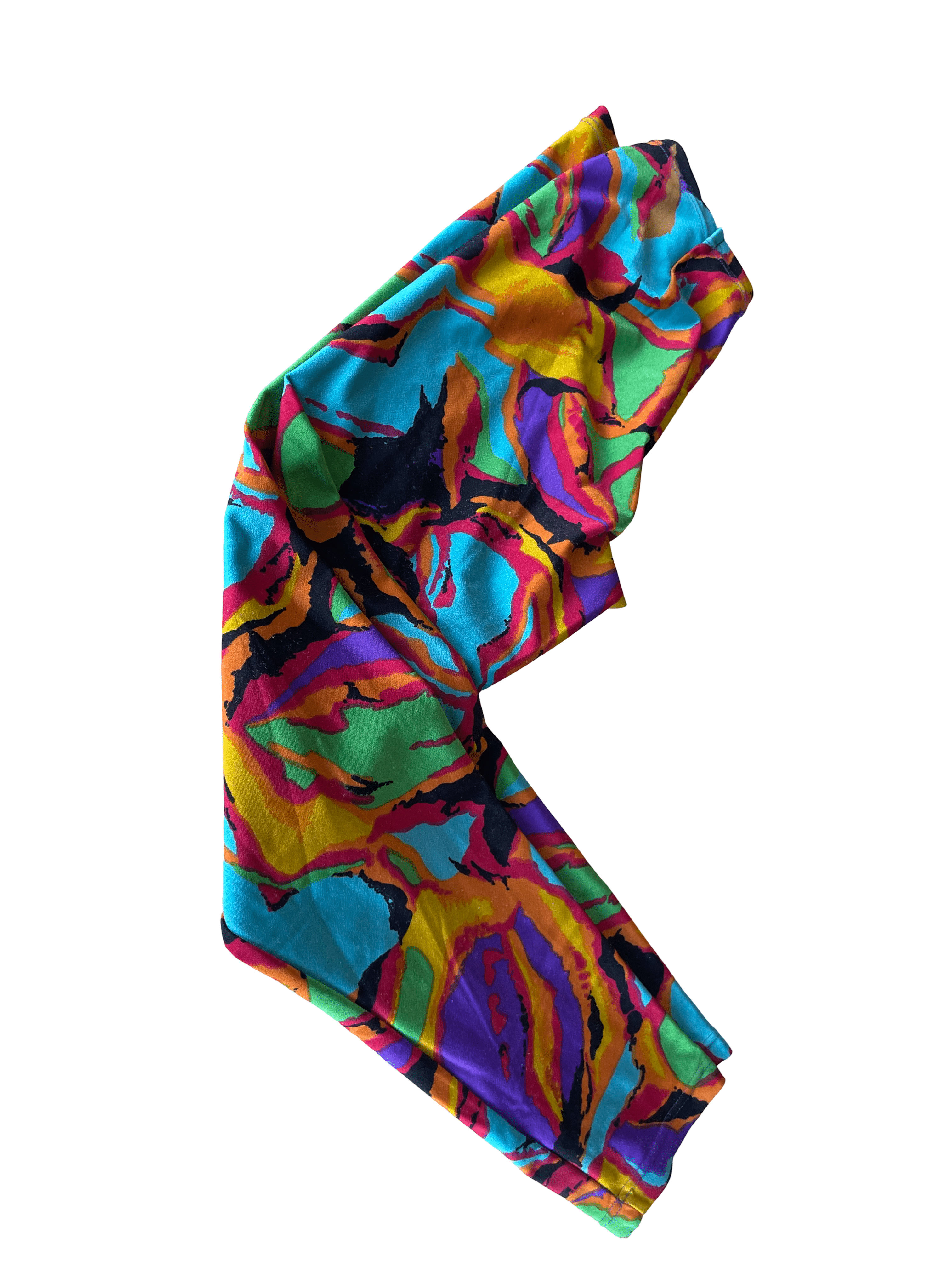 Vintage mid waist women's multi printed trousers in M| L26 W26| SKU 4434