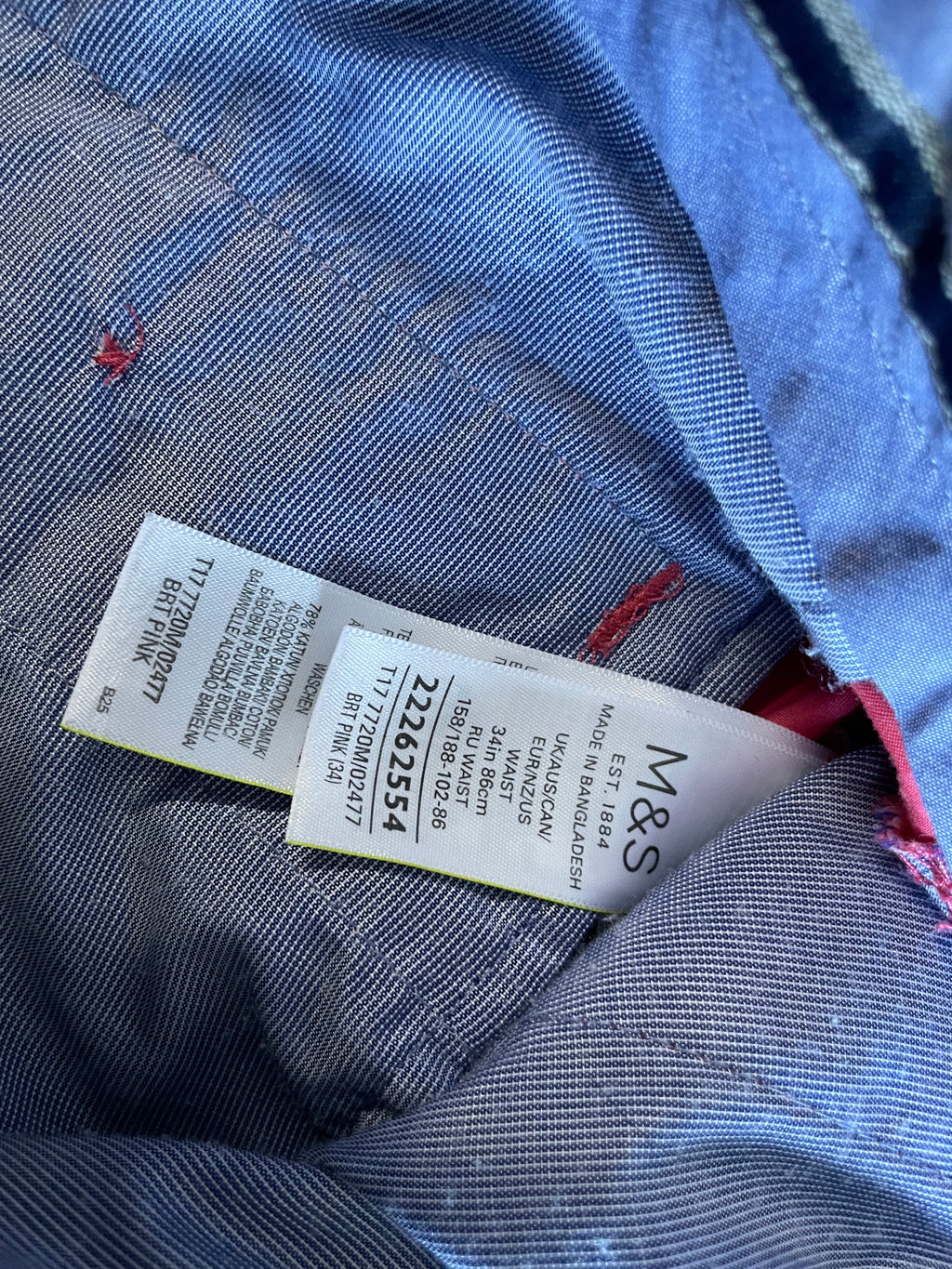 Vintage M&S peach chinos short in L| L8 W34| SKU 4437