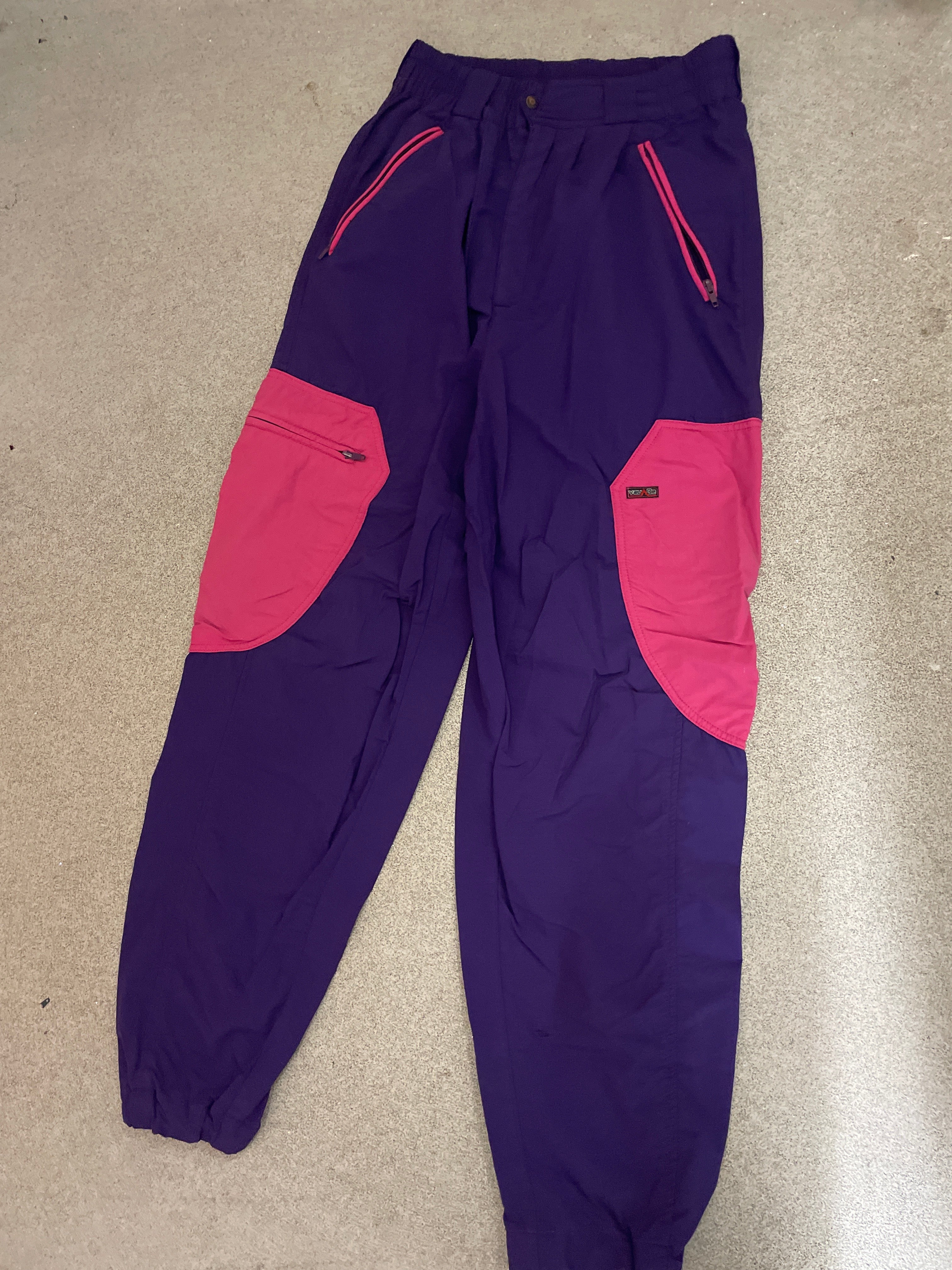 Vintage purple patchwork nylon cargo pant size M