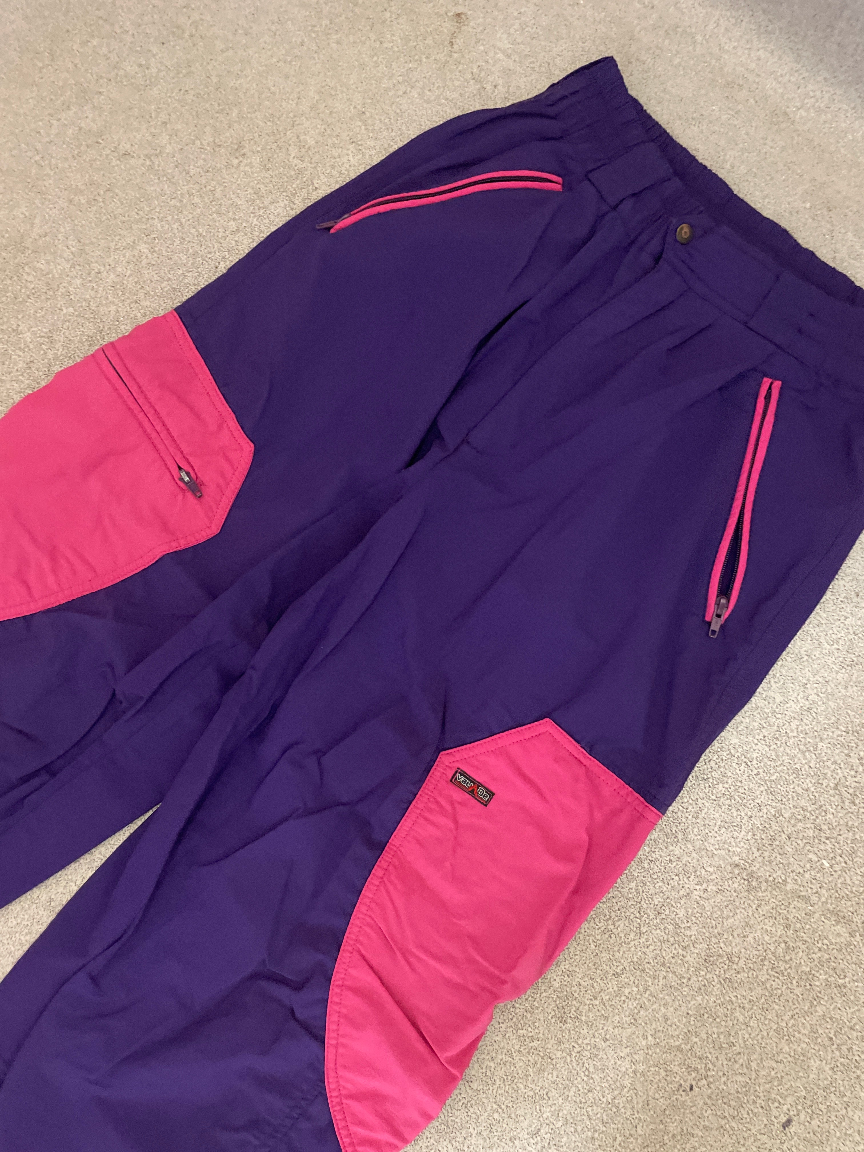 Vintage purple patchwork nylon cargo pant size M