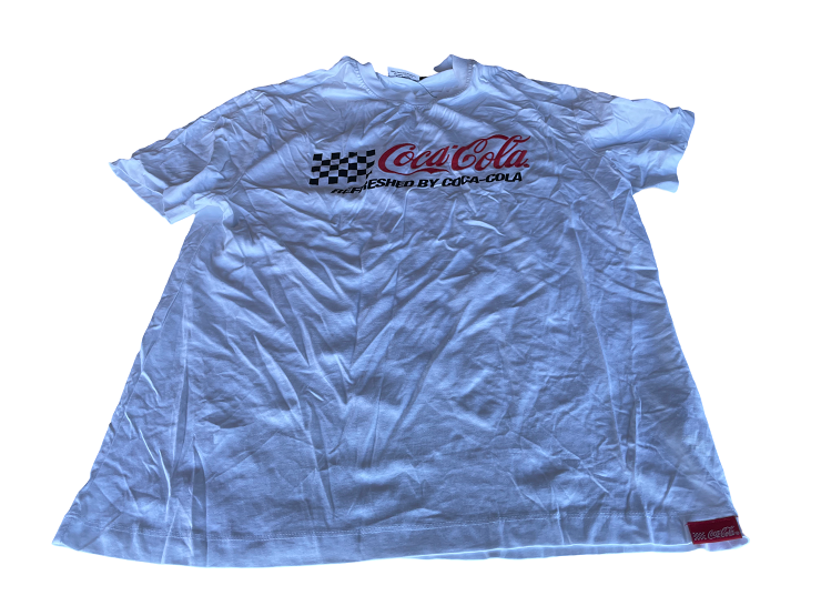 Vintage Coca Cola graphics white short sleeve tees in M| L29 W20| SKU 4438