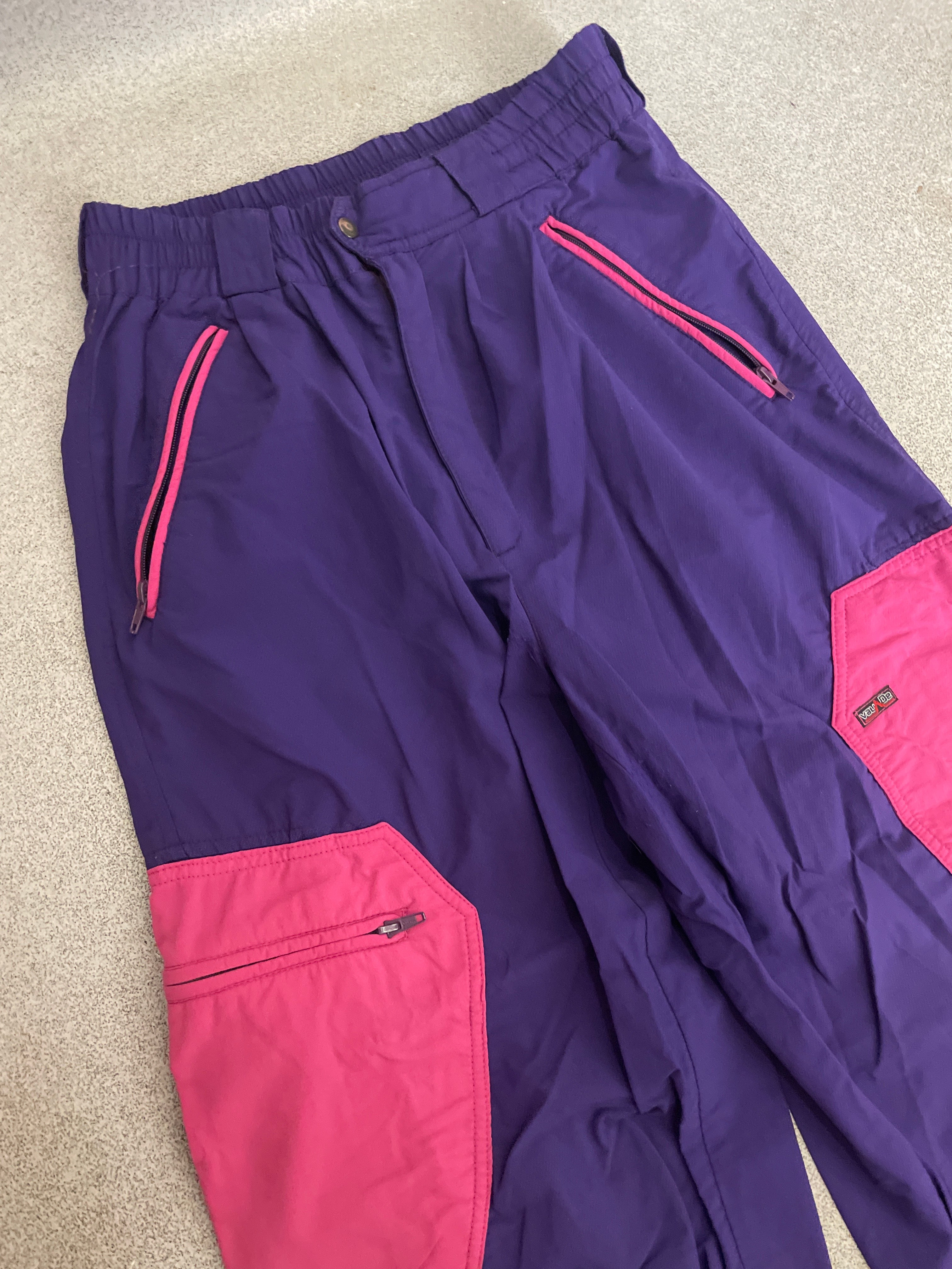 Vintage purple patchwork nylon cargo pant size M