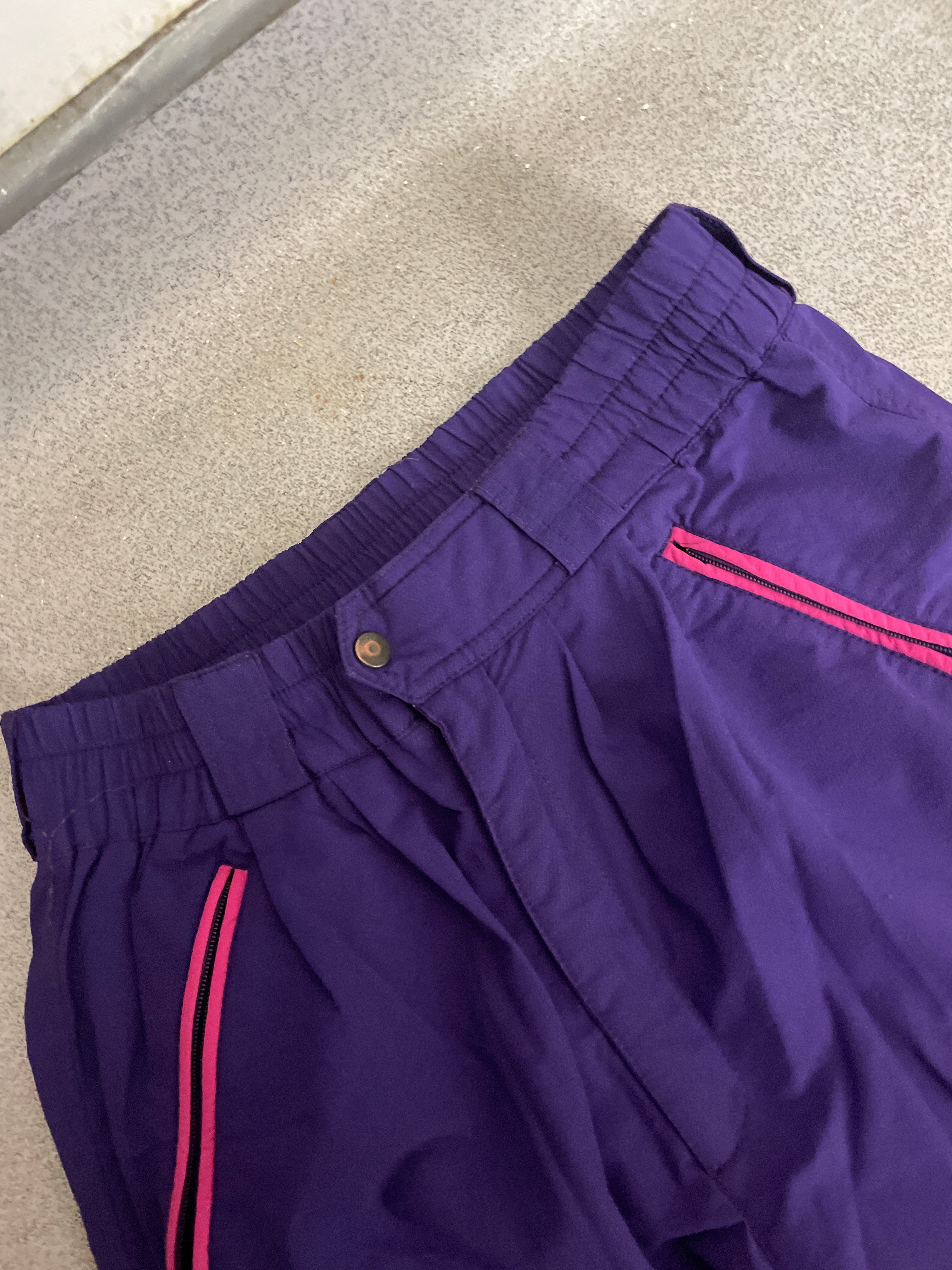 Vintage purple patchwork nylon cargo pant size M