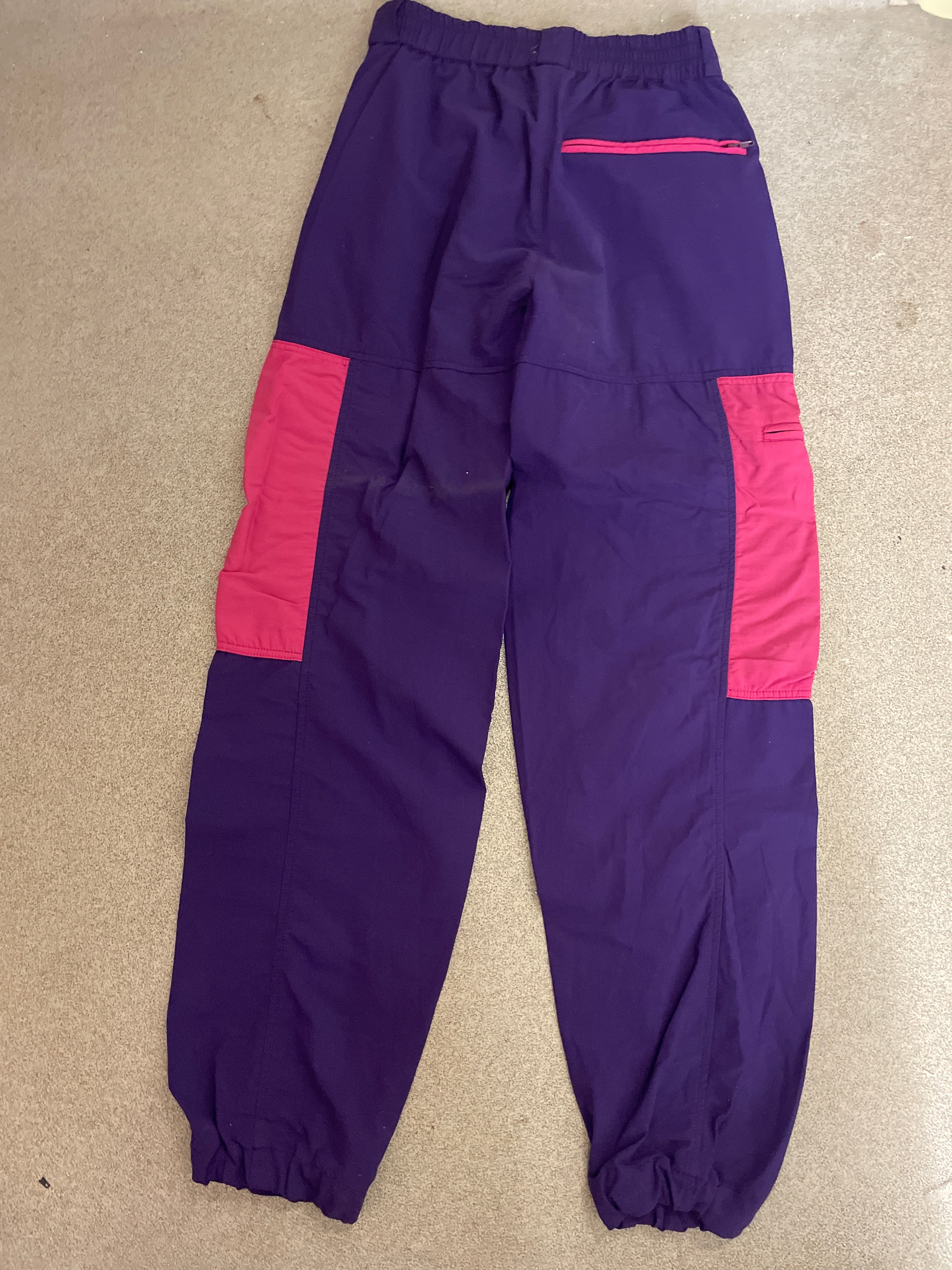 Vintage purple patchwork nylon cargo pant size M