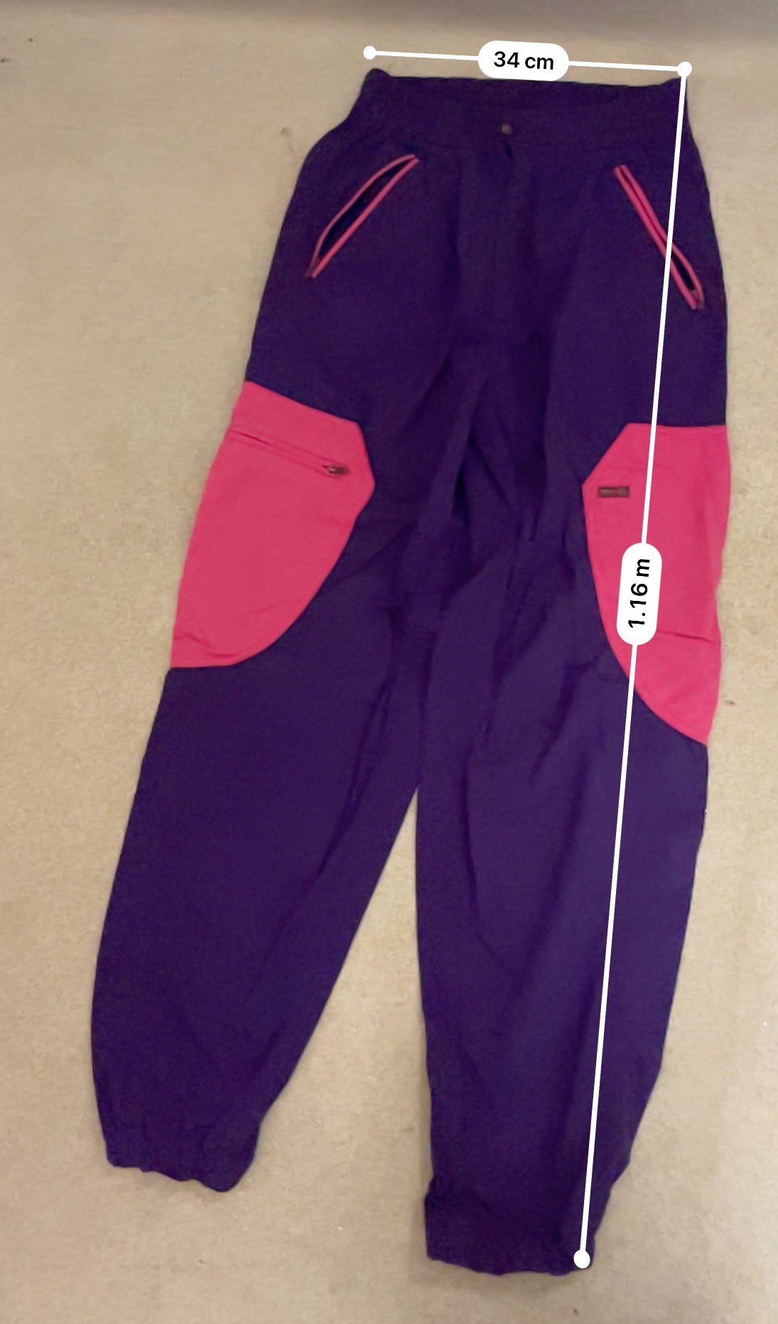 Vintage purple patchwork nylon cargo pant size M