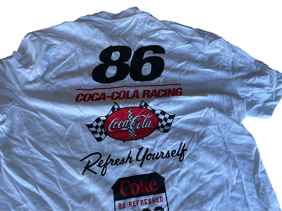 Vintage Coca Cola graphics white short sleeve tees in M| L29 W20| SKU 4438