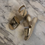 Vintage gold women flat sandal size us 7