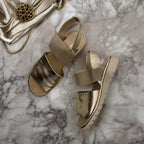 Vintage gold women flat sandal size us 7