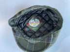 Vintage The Quiet man collection green checkered tartan flat cap|SKU 4445