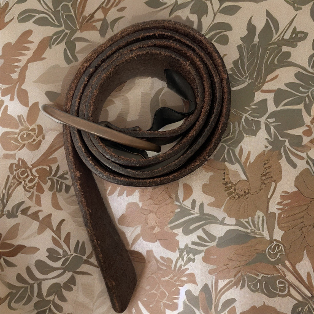 Vintage pieces mens leather brown belt size S