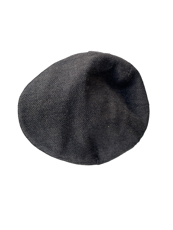 Vintage men's Hawkins brown flat tweed herringbone cap |One size|SKU 4452